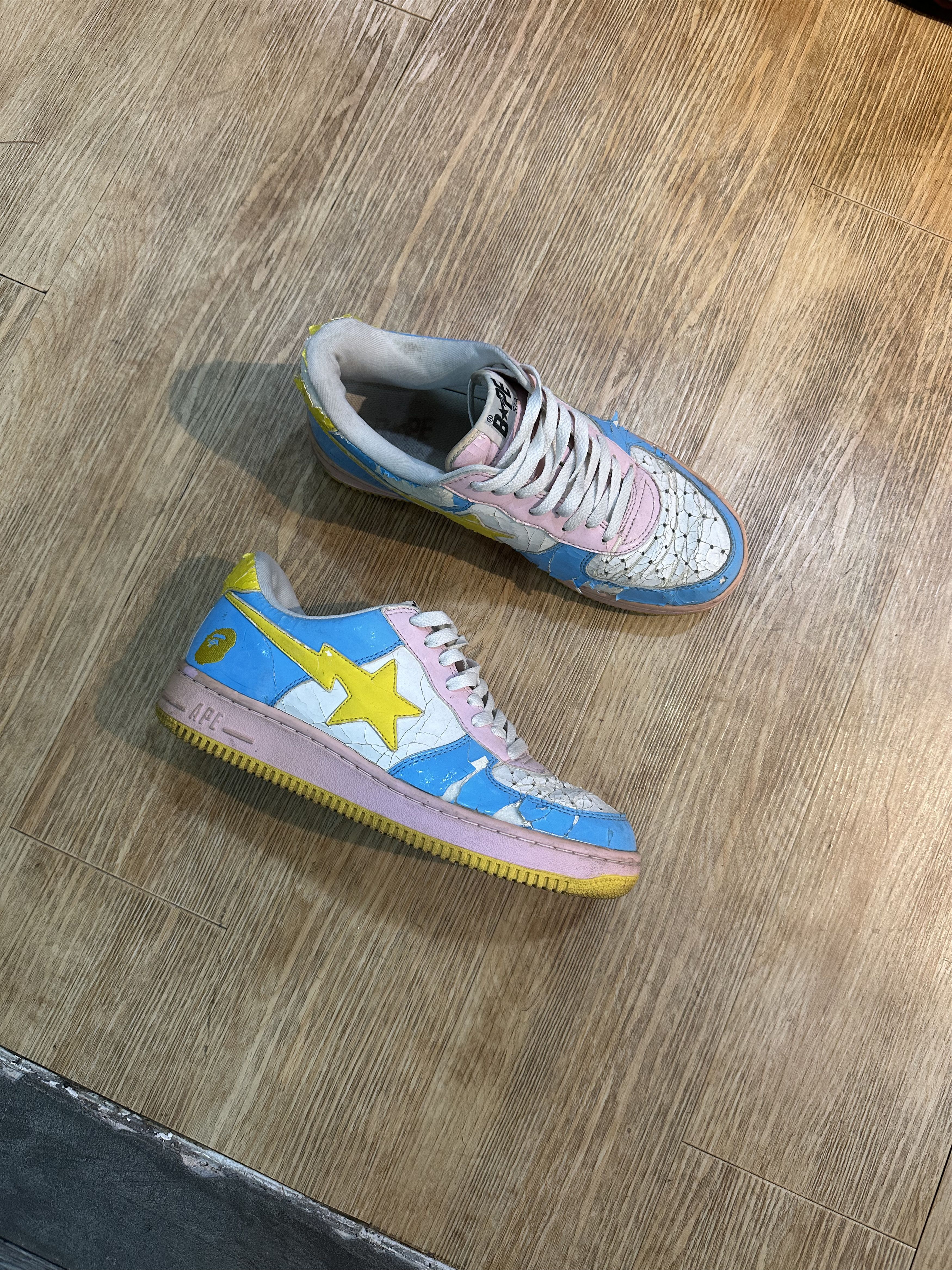 Vtg Bapesta Pink/Blue/Yellow