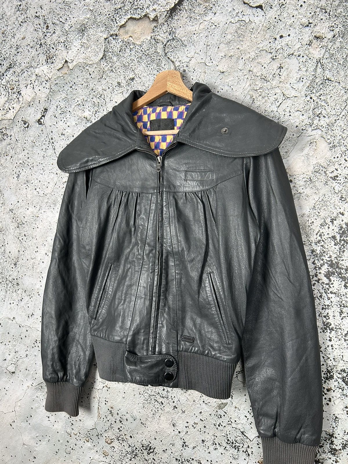 Genuine Leather Vintage Avantgarde Genuine Leather Jacket 90s Punk Grunge Size M / US 6-8 / IT 42-44 - 2 Thumbnail