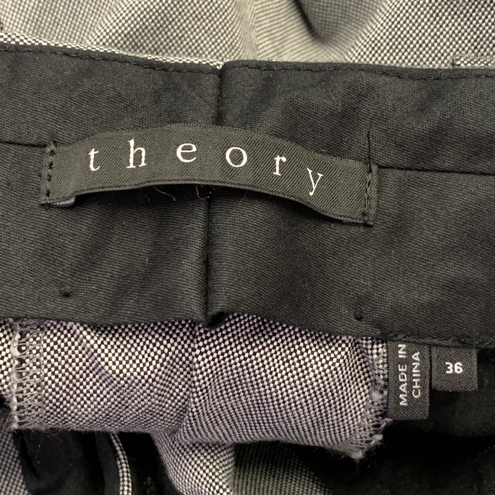 Theory Size 36 Black White Nailhead Cotton Blend Casual Pants Size US 36 / EU 52 - 3 Thumbnail