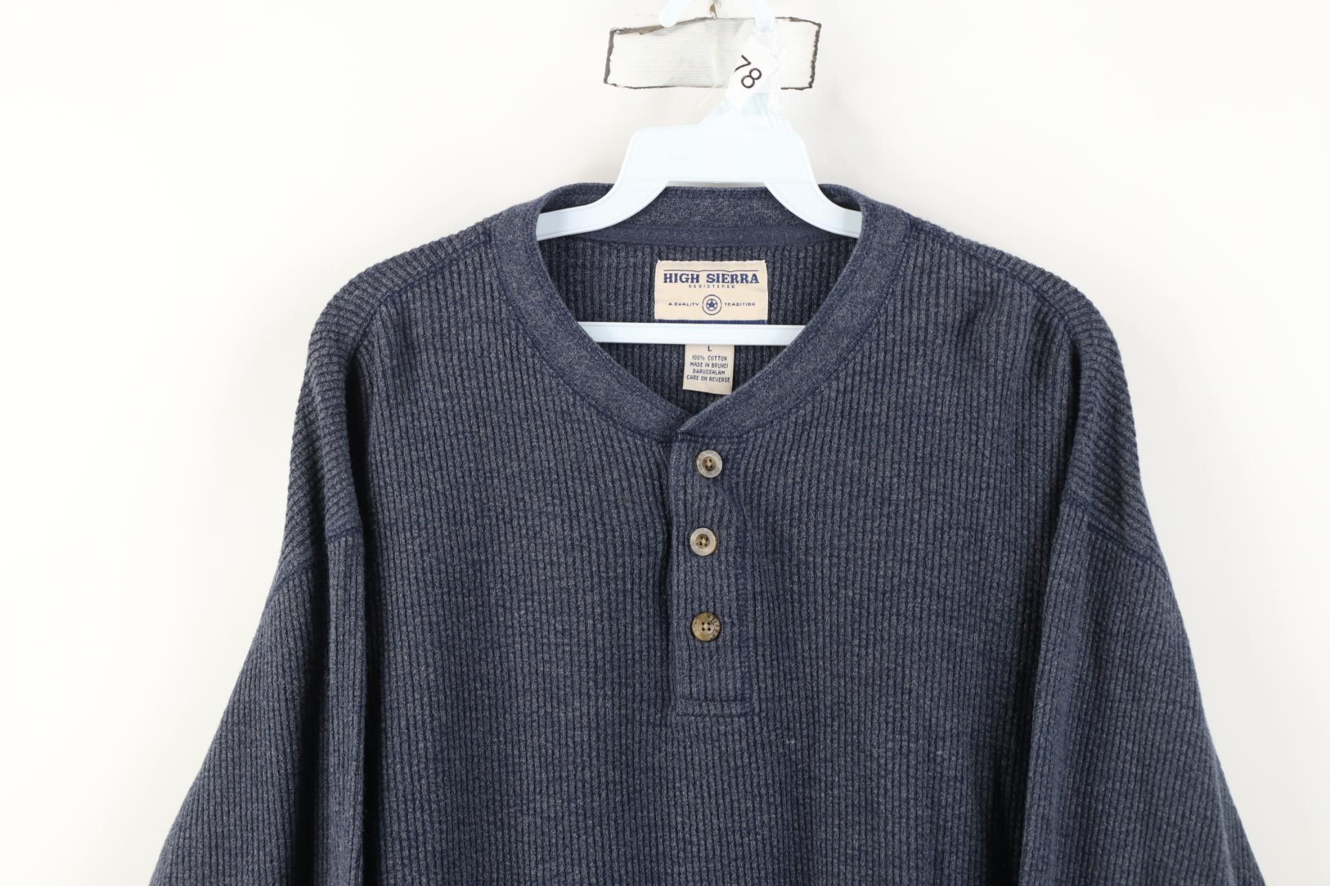 Vintage Vintage 90s Streetwear Heavyweight Ribbed Henley T-Shirt Size US L / EU 52-54 / 3 - 2 Thumbnail