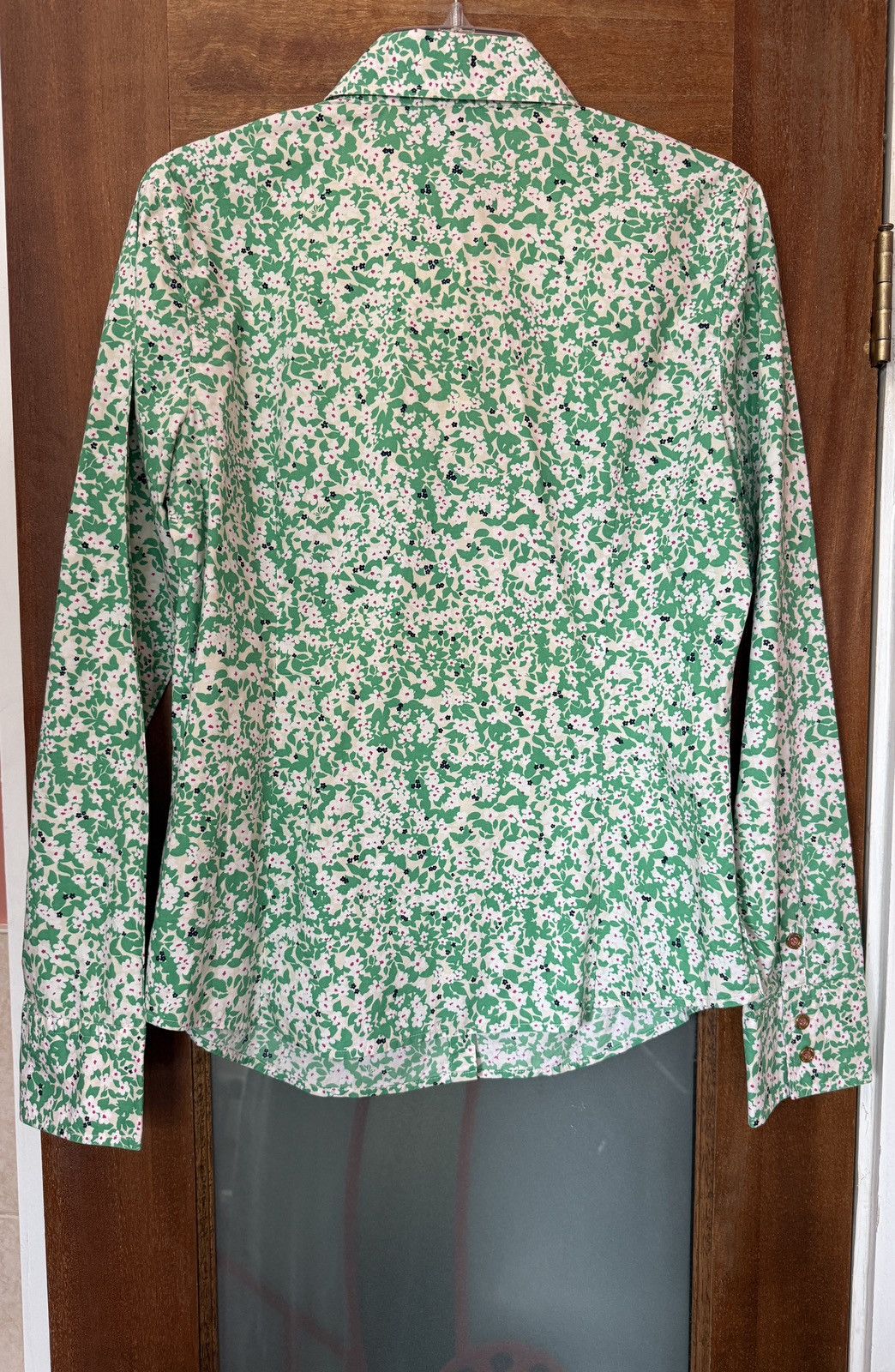 Lilly Pulitzer Lilly Pulitzer Women Green Floral LS Collared Cotton Shirt Size M / US 6-8 / IT 42-44 - 5 Thumbnail