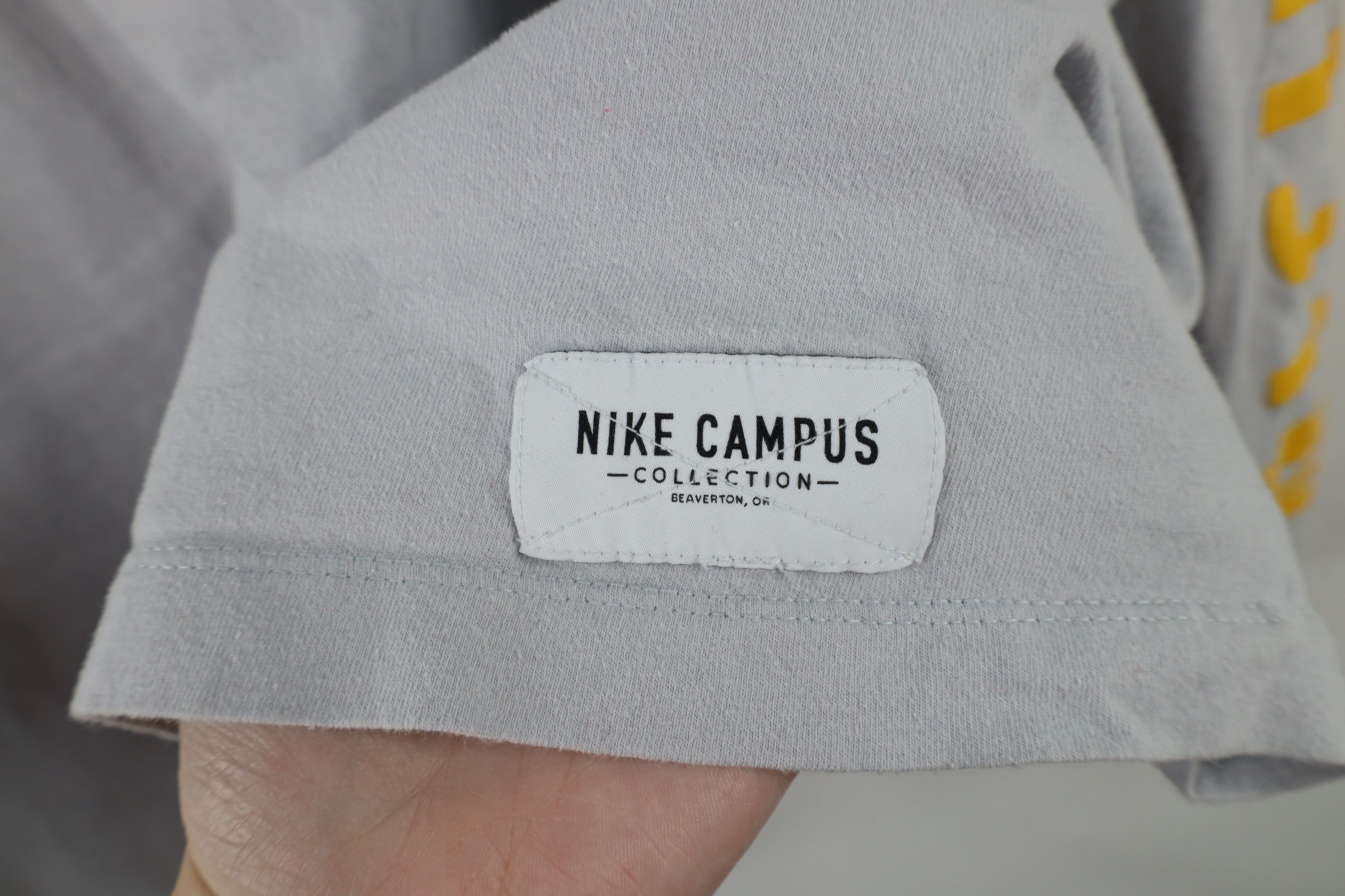 Nike × Vintage Nike Campus University of Michigan Long Sleeve T-Shirt Gray Size US XL / EU 56 / 4 - 7 Thumbnail