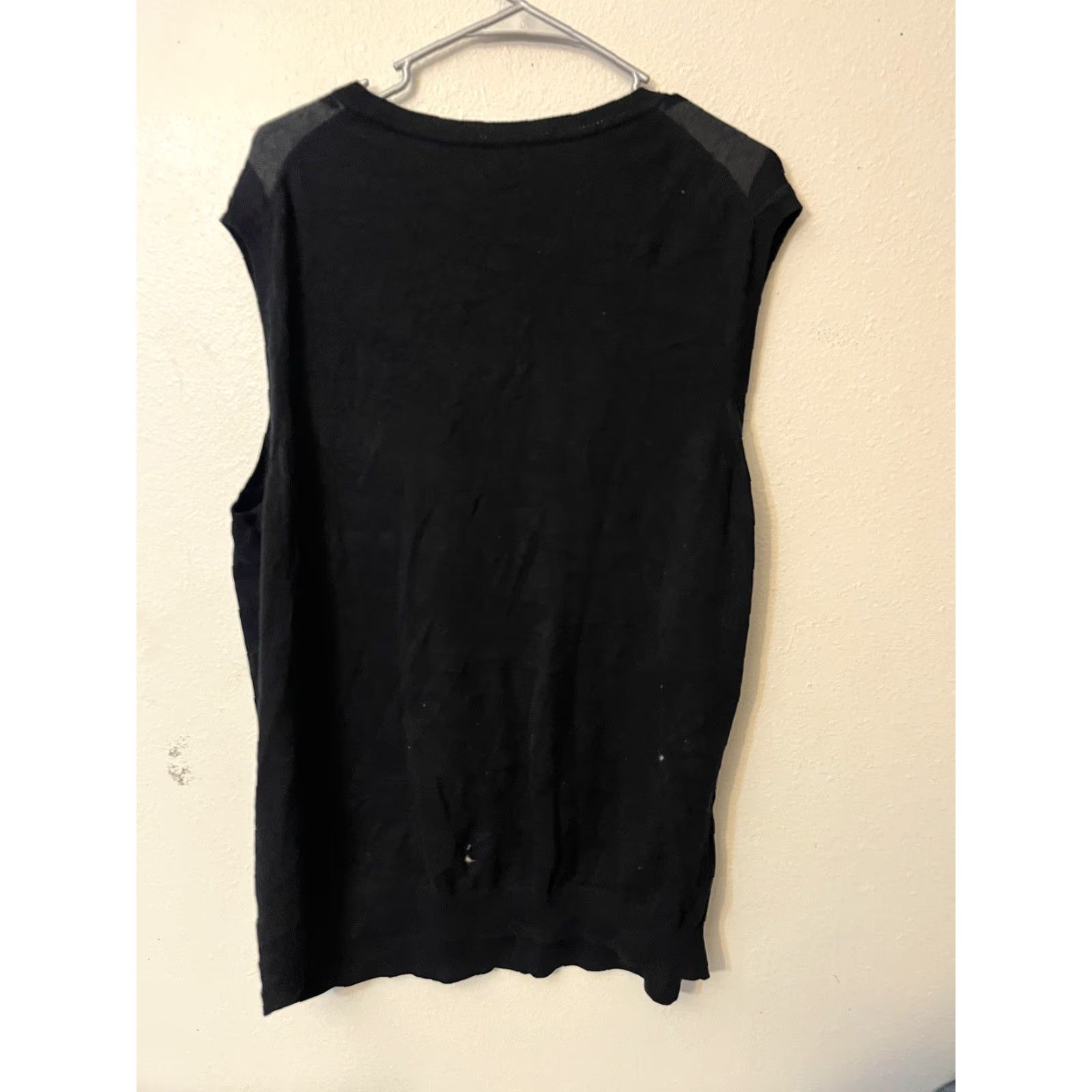 Apt. 9 APT. 9 Mens XXL Argyle Sweater Vest Black/Gray V Neck Cotton Vest Size US XXL / EU 58 / 5 - 2 Thumbnail