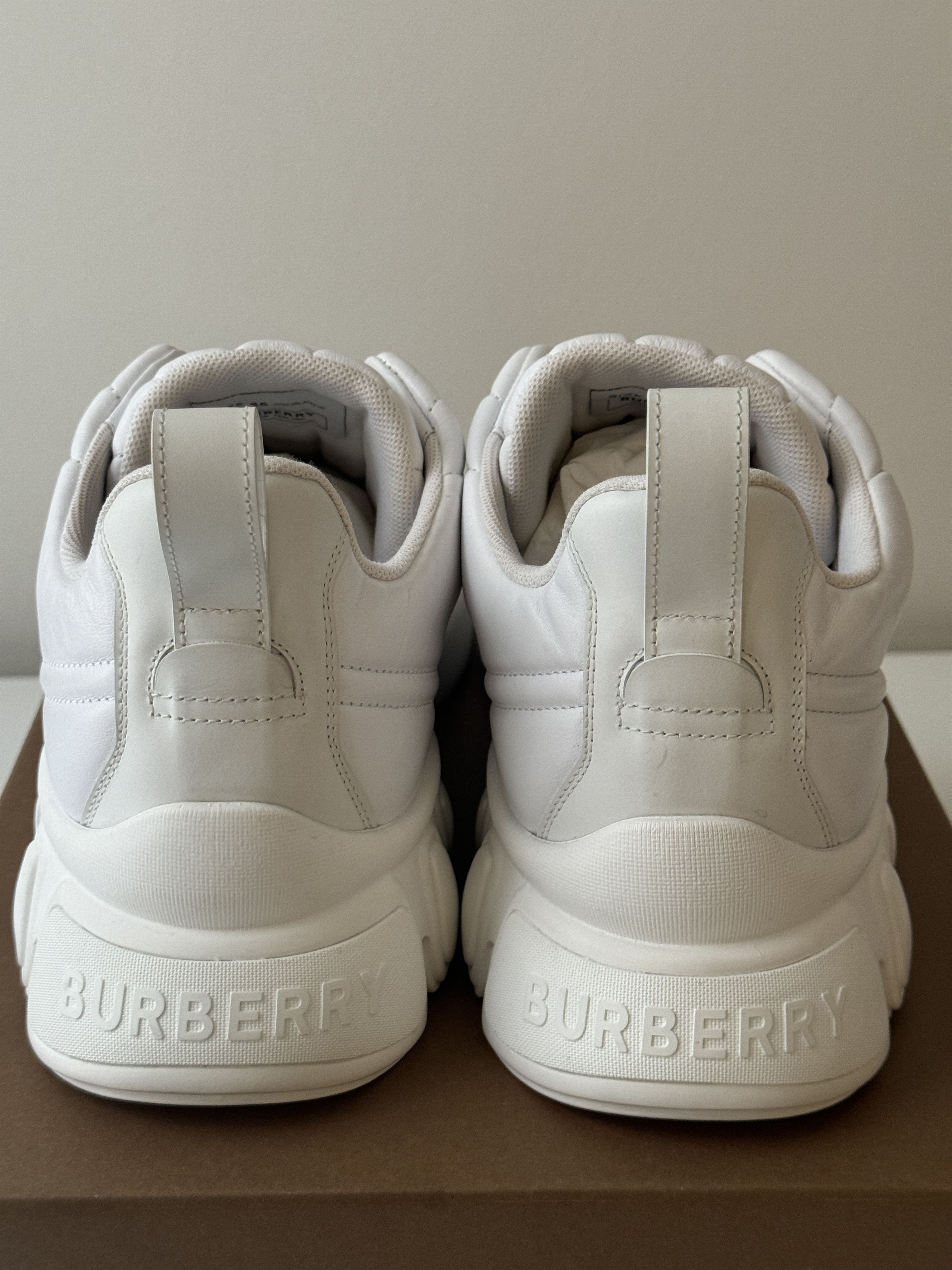 Burberry Size 45 - Burberry Quilted White Sneakers axburton Size US 12 / EU 45 - 3 Thumbnail
