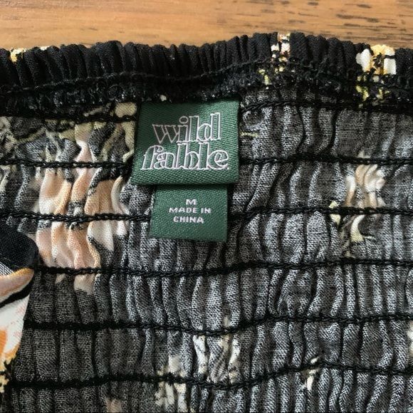 Other Wild Fable Black Floral Ruffle Sleeve Mini Dress Medium NWOT Size M / US 6-8 / IT 42-44 - 8 Thumbnail