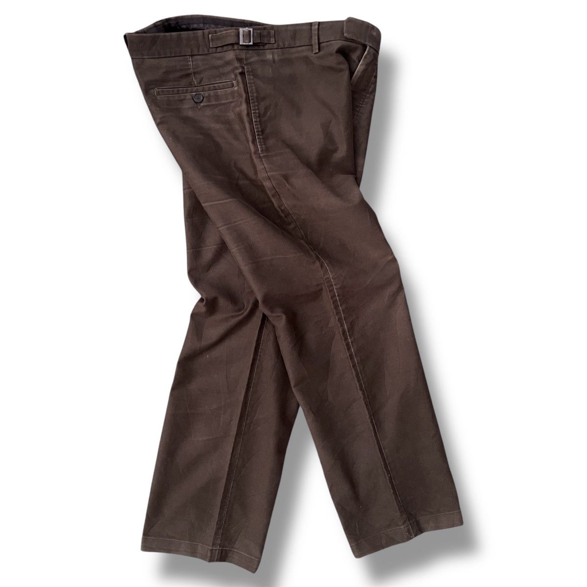 VINTAGE Louis Vuitton Brown Side-belted Chino Pants
