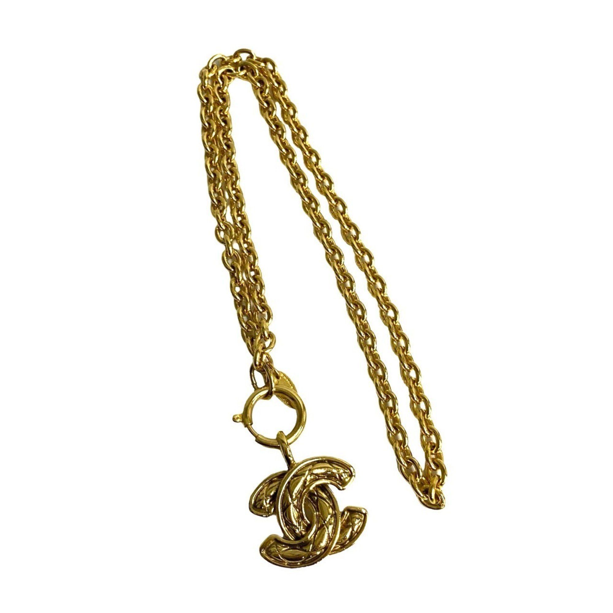 Chanel CHANEL Coco Mark Motif GP Chain Necklace Pendant Accessory Gold 156-9 Size ONE SIZE - 1 Thumbnail