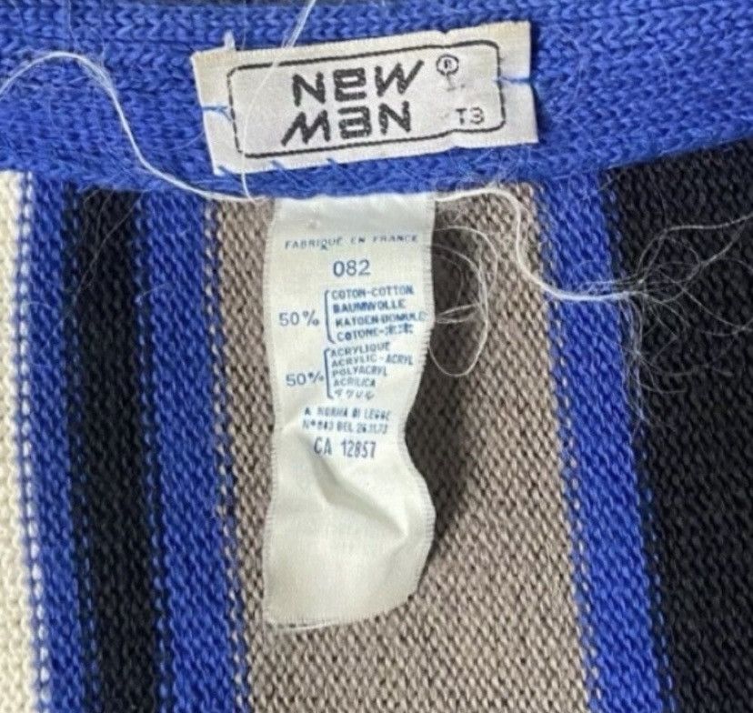 Designer Men Cardigan Sweater Knit Two Tone Blue New Man Medium Size US M / EU 48-50 / 2 - 2 Thumbnail