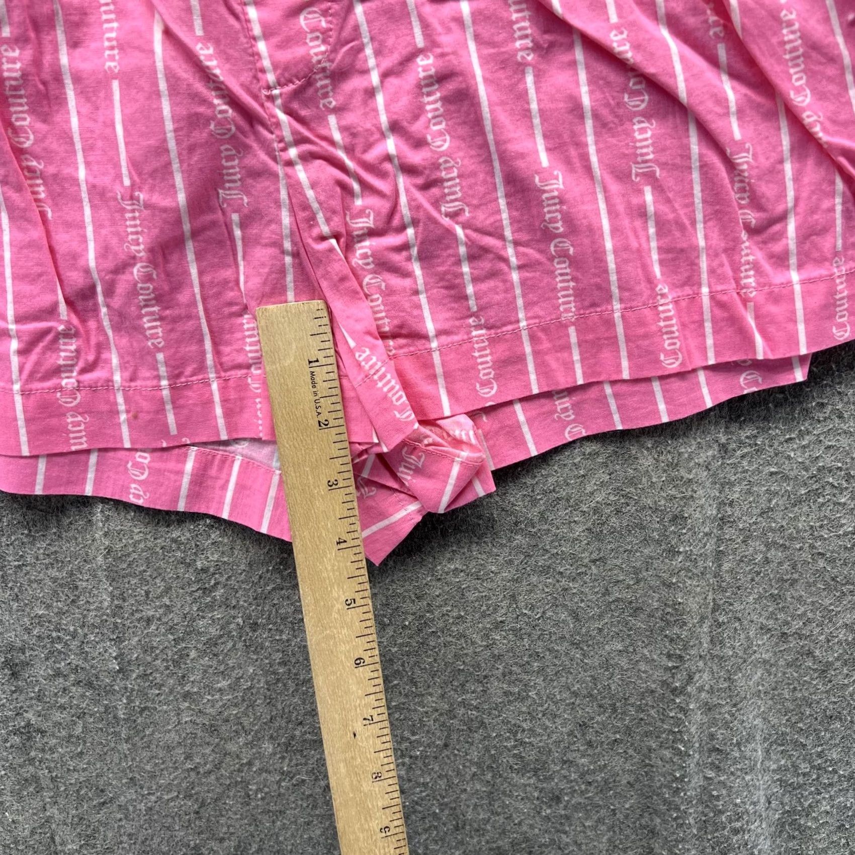 Juicy Couture Juicy Couture Sleep Shorts Womens Medium Pink Striped Logo Print Lounge Size 32" / US 10 / IT 46 - 5 Thumbnail