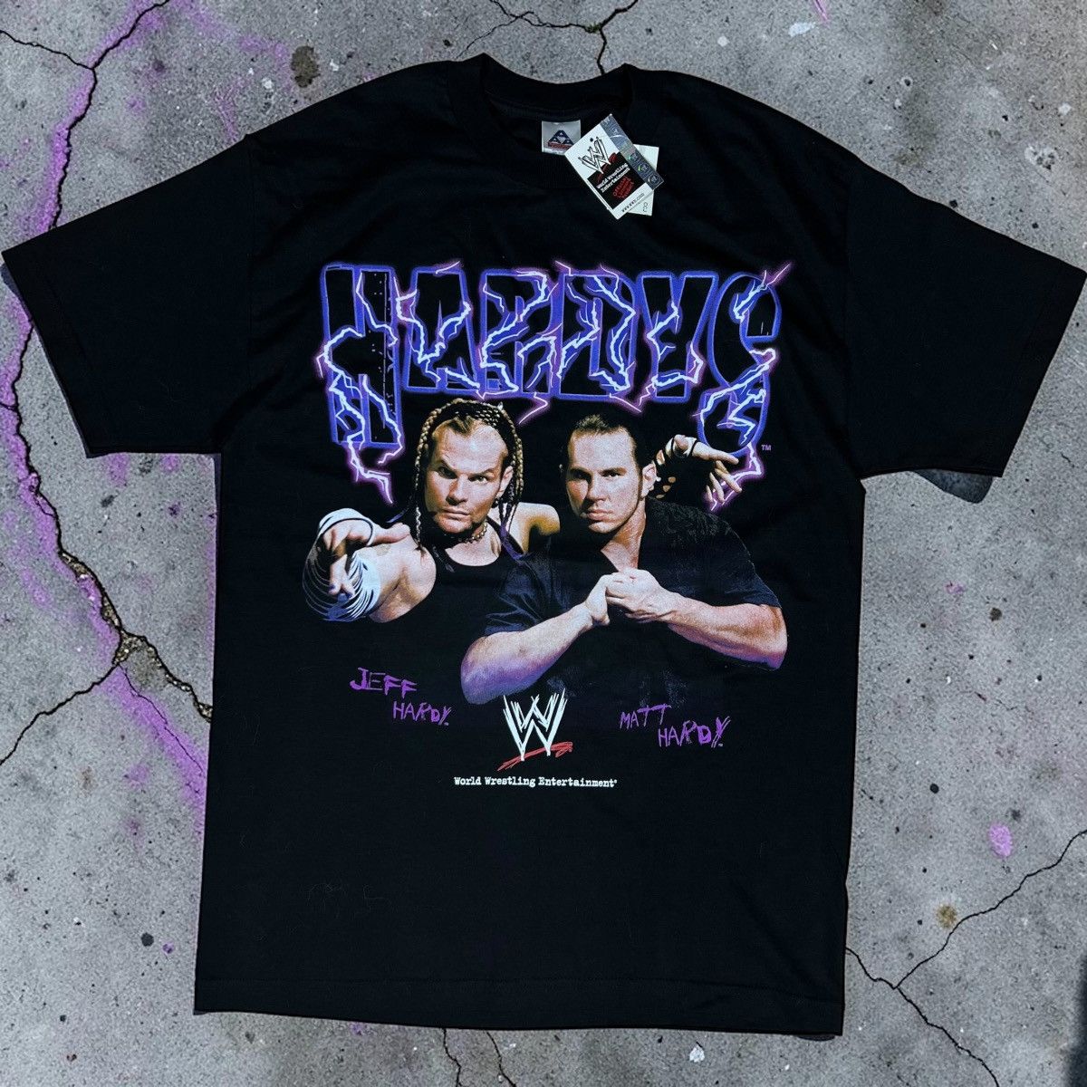WWE 2002 THE HARDY BOYZ PURPLE LIGHTNING Size US XL / EU 56 / 4 - 1 Thumbnail