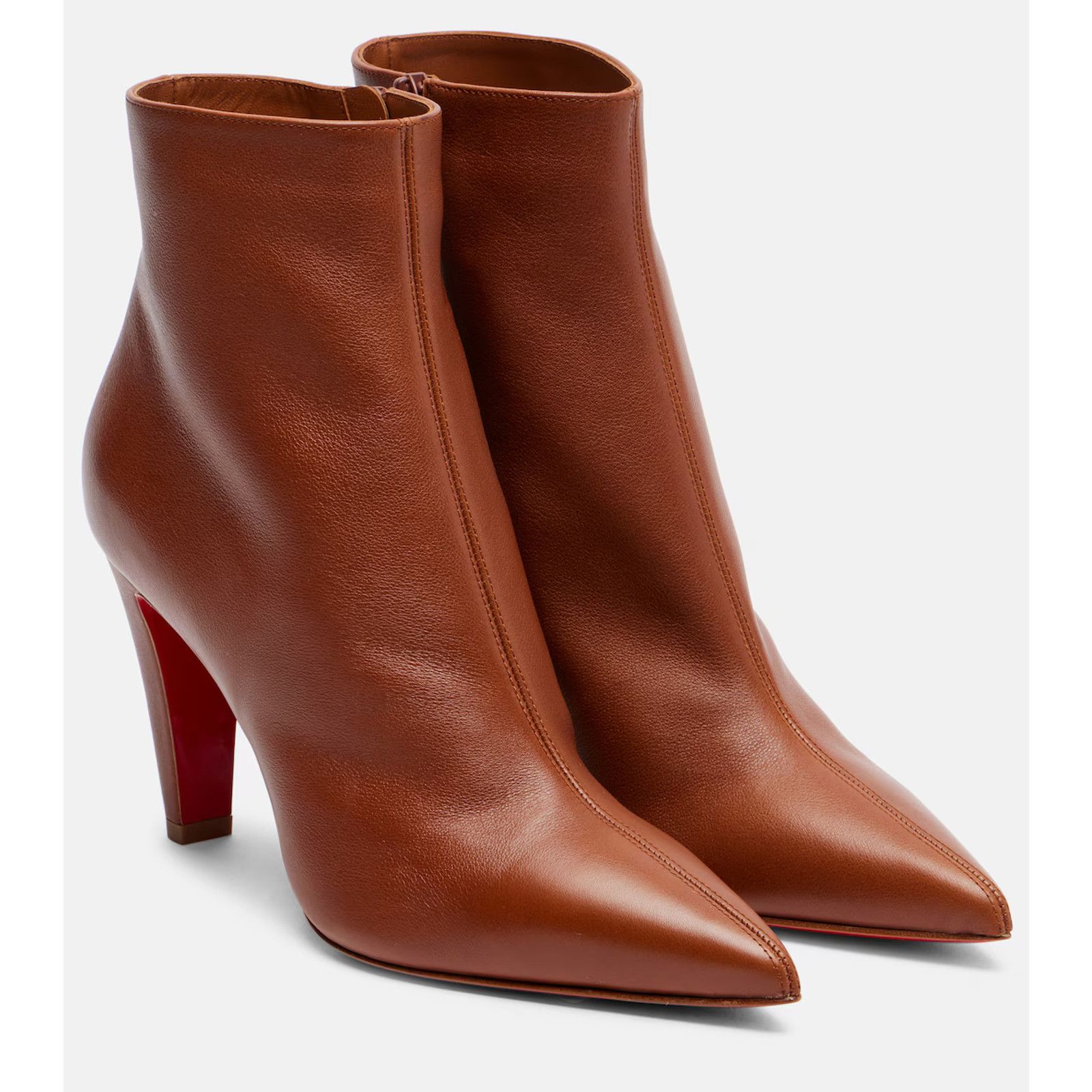 Christian Louboutin Christian Louboutin Vibella Booty 85 Brown Leather Bootie 40 Size US 9 / IT 39 - 3 Thumbnail