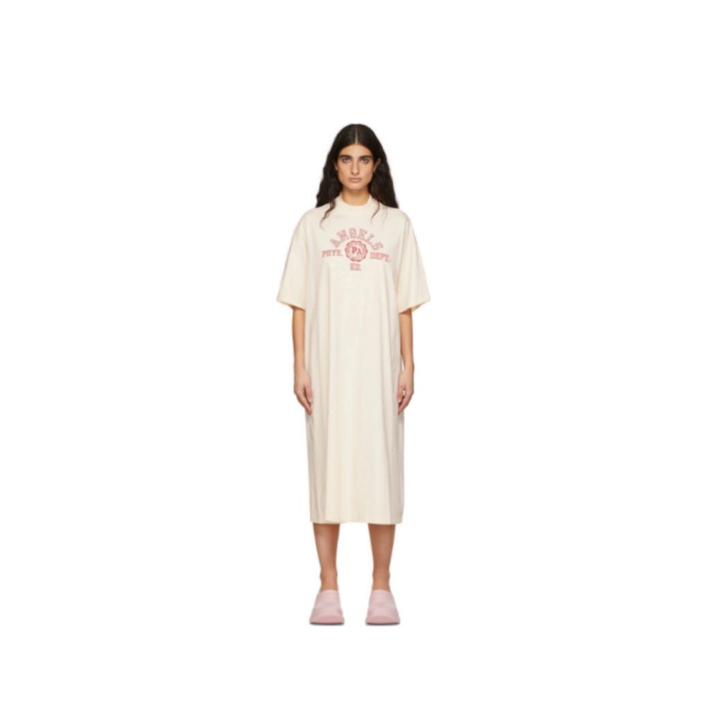 Palm Angels o1y1125 Logo Midi Dress in Beige Size XS / US 0-2 / IT 36-38 - 1 Thumbnail