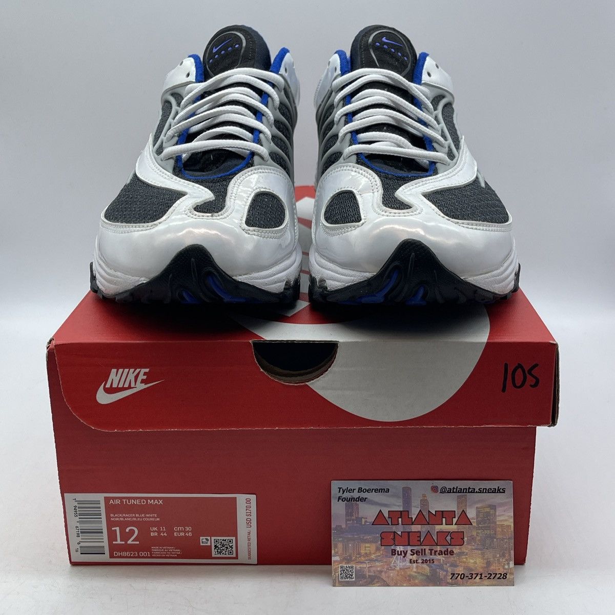 Nike Air tuned max white racer blue Size US 12 / EU 45 - 2 Thumbnail