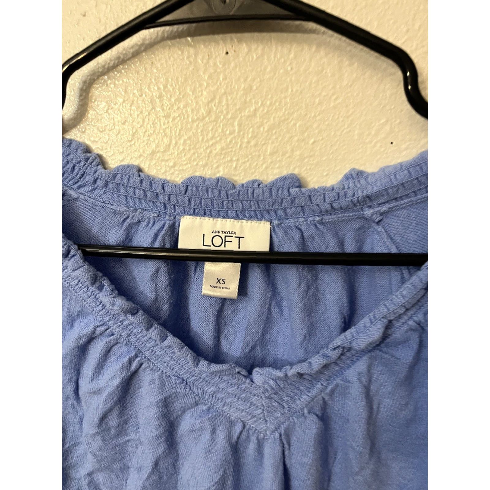Ann Taylor VINTAGE Ann Taylor LOFT Blue V Neck 3/4 Sleeve Sweater XS Cotton Blend Women Pullover Knits Summer Fall Spring Winter All Seasons Lightweight Size XS / US 0-2 / IT 36-38 - 2 Thumbnail