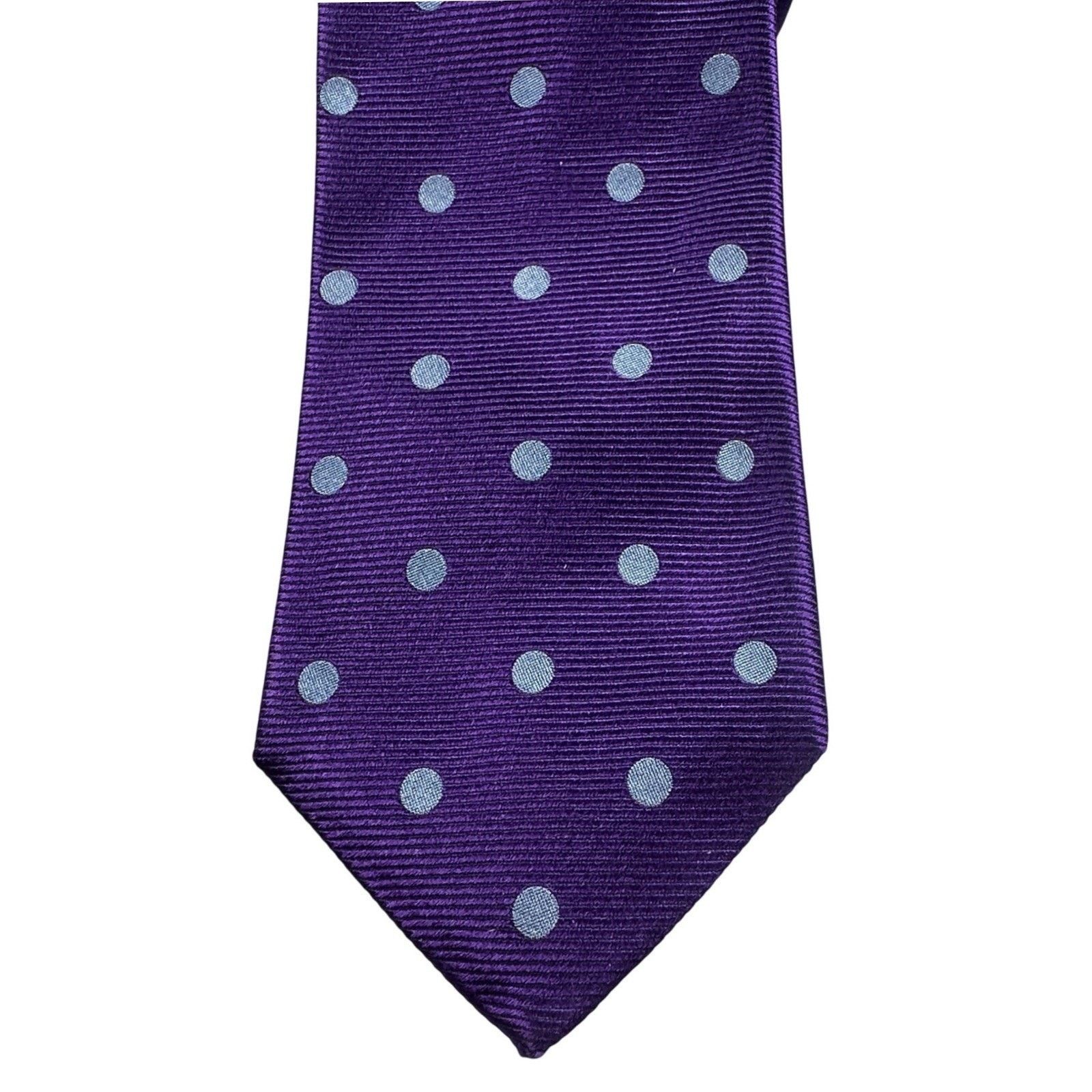 Paul Fredrick Paul Fredrick Mens Silk Polka Dot Tie Purple Formal Necktie Size ONE SIZE - 3 Thumbnail