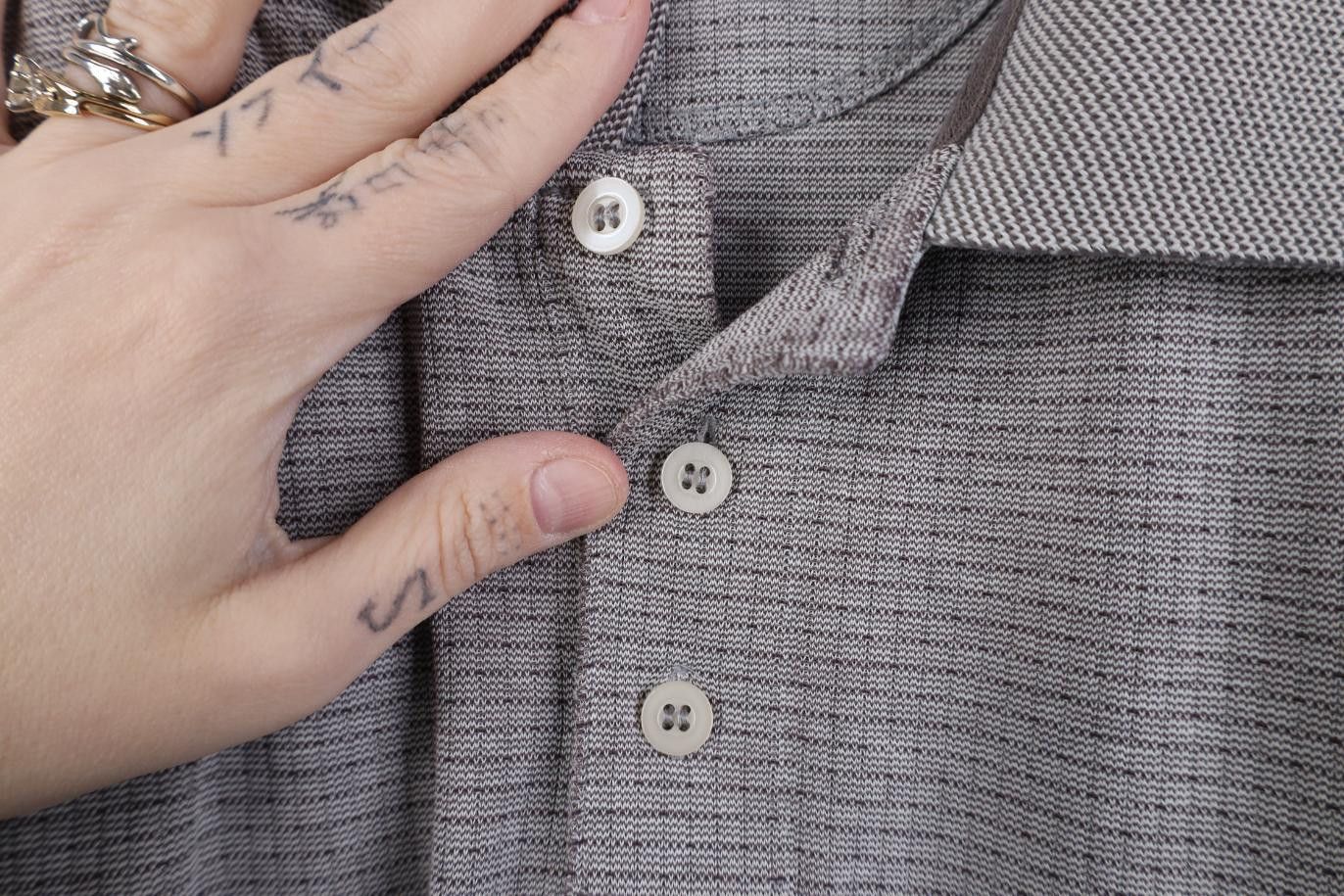 Vintage Vintage 90s Streetwear Checkered Knit Golf Polo Shirt Gray Size US M / EU 48-50 / 2 - 6 Thumbnail