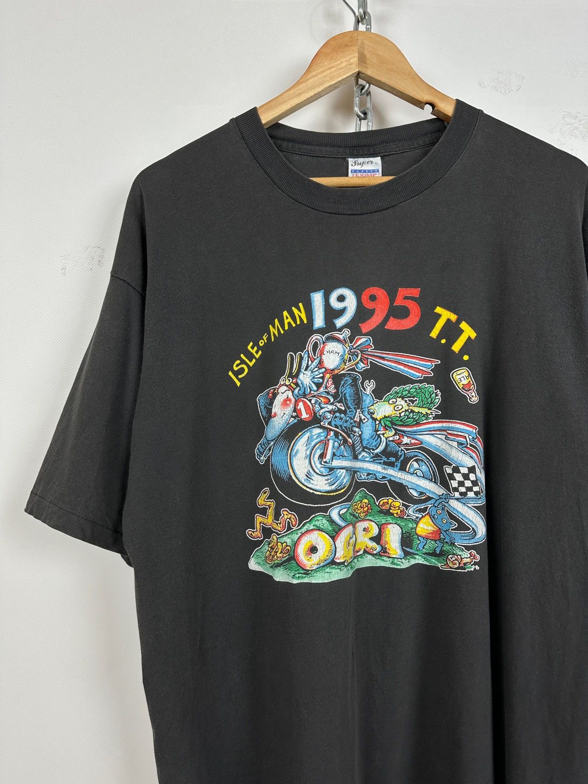 Vintage 1995 Vintage Isle Of Man Ogri Moto T-Shirt Size US XL / EU 56 / 4 - 4 Thumbnail