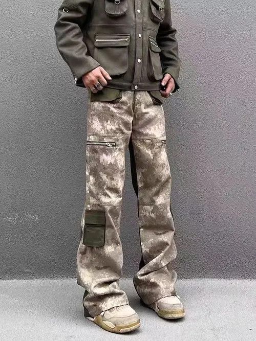 Japanese Brand vintage patchwork camouflage multi-pocket cargo trousers Size US 33 - 4 Thumbnail