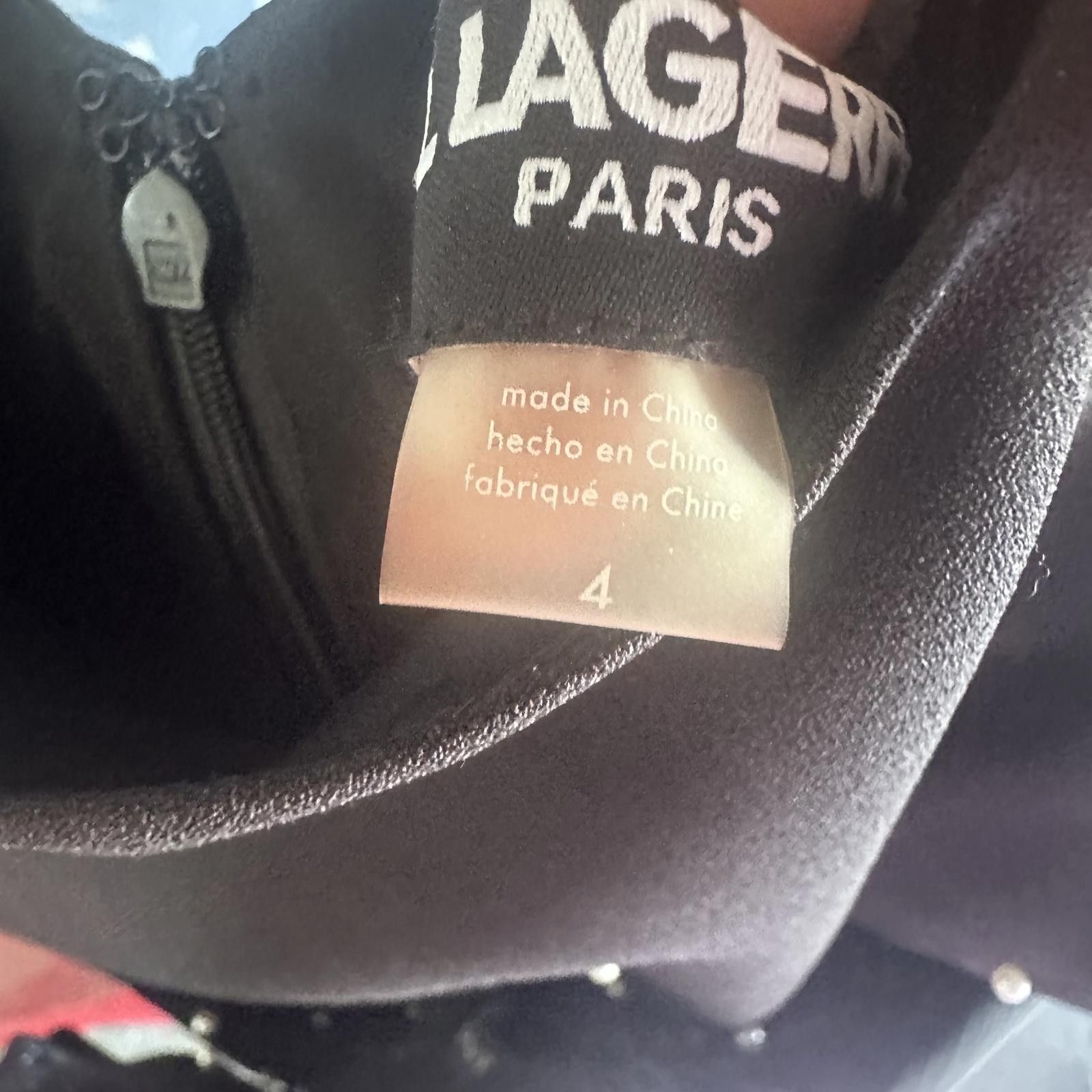 Karl Lagerfeld Chic Black Dress with Pearl Accents - Lagerfeld Paris Size 4 Size S / US 4 / IT 40 - 2 Thumbnail