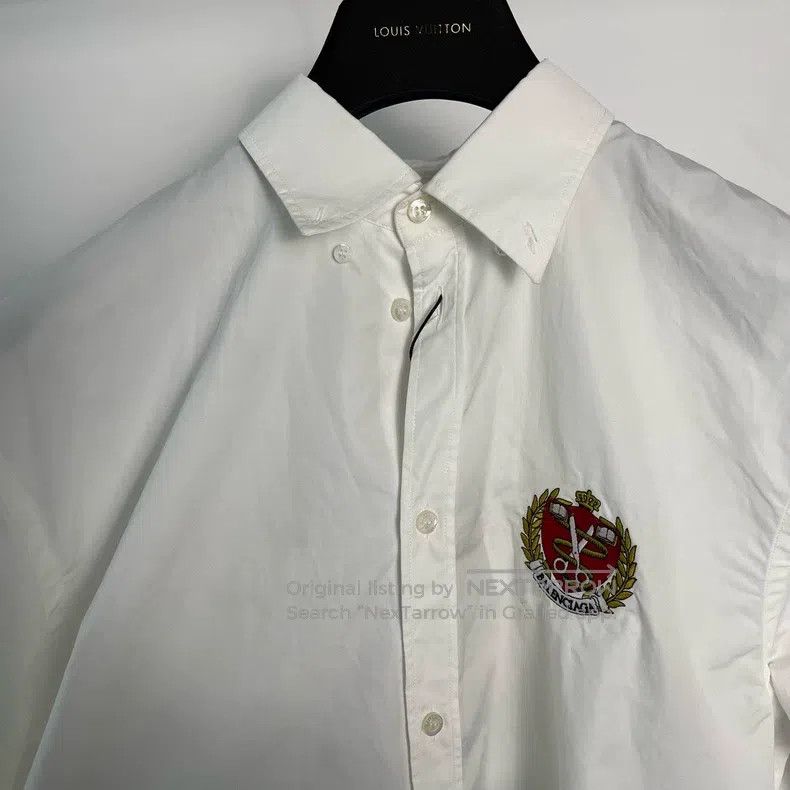 Balenciaga Balenciaga Scissor and Wheat Embroidered White Shirt Size XS / US 0-2 / IT 36-38 - 3 Thumbnail