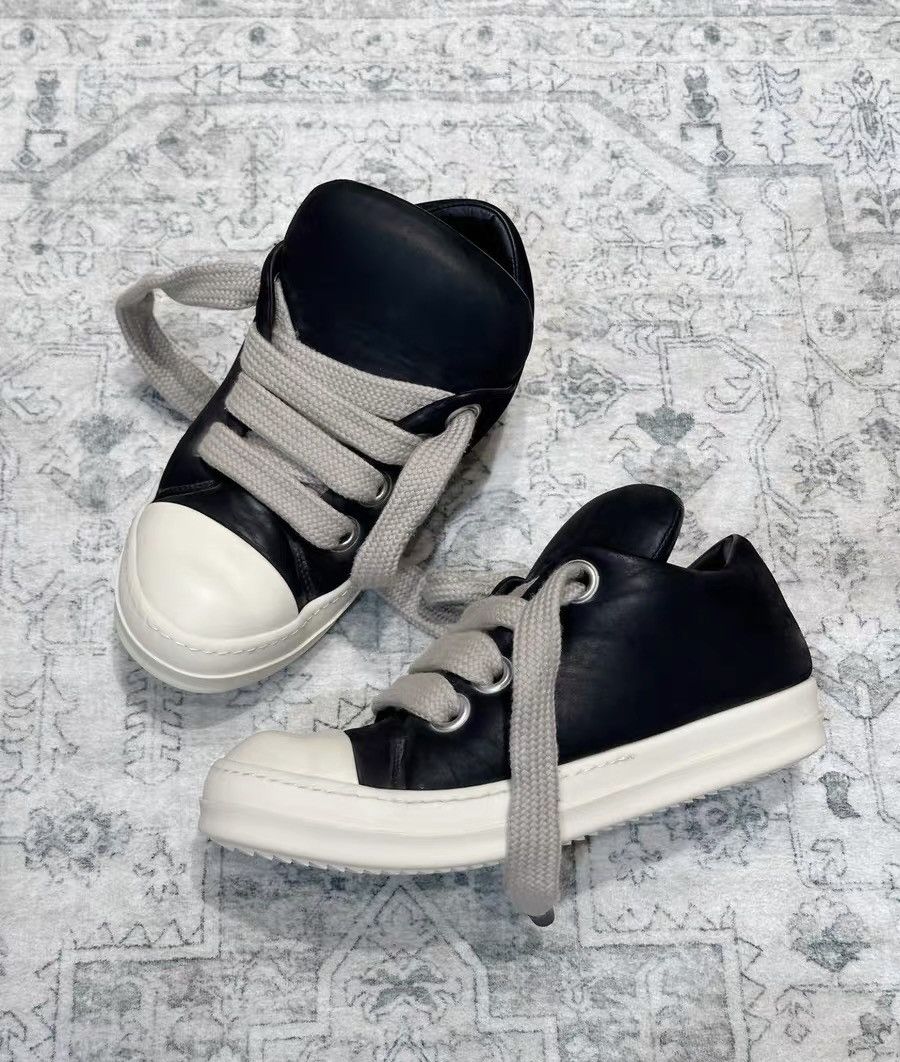 Rick Owens Rick Owens chunky lace black and white low-top sneakers Size US 7 / EU 40 - 4 Thumbnail