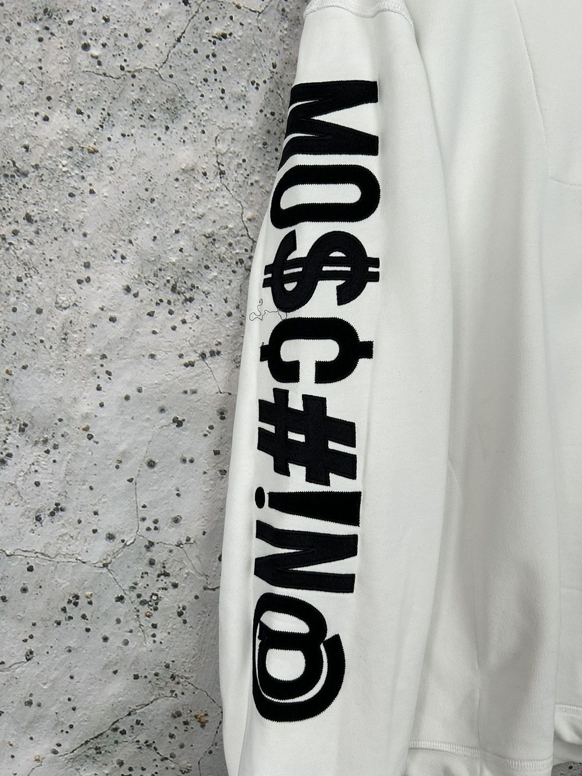 Moschino Vintage Moschino Couture White Half Zip Logo Sweatshirt Size US L / EU 52-54 / 3 - 3 Thumbnail