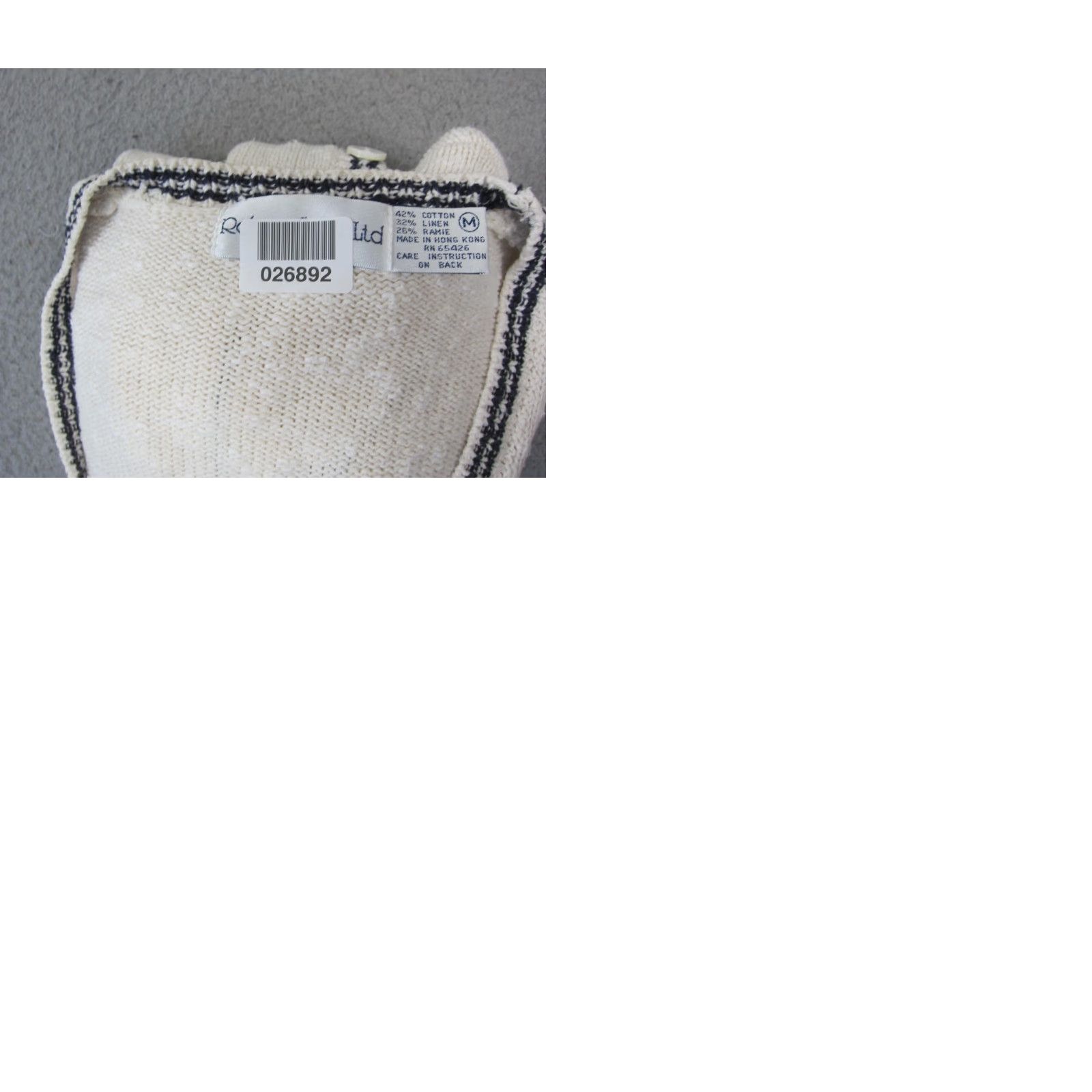 Vintage VINTAGE Robert Scott Cardigan Womens M Ivory Cotton Linen Cable Knit V-Neck Sweater Size M / US 6-8 / IT 42-44 - 9 Thumbnail