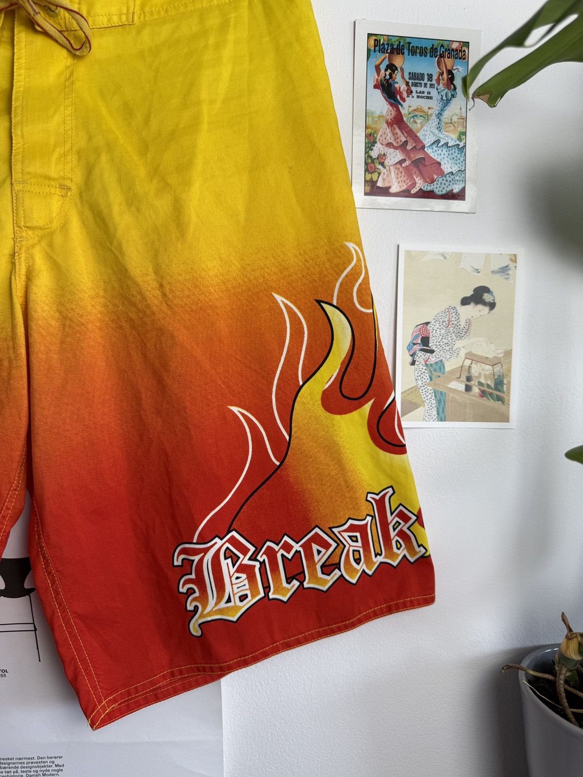 Other Vintage y2k baggy flame printed jnco style shorts S skate 90s Size US 30 / EU 46 - 4 Thumbnail