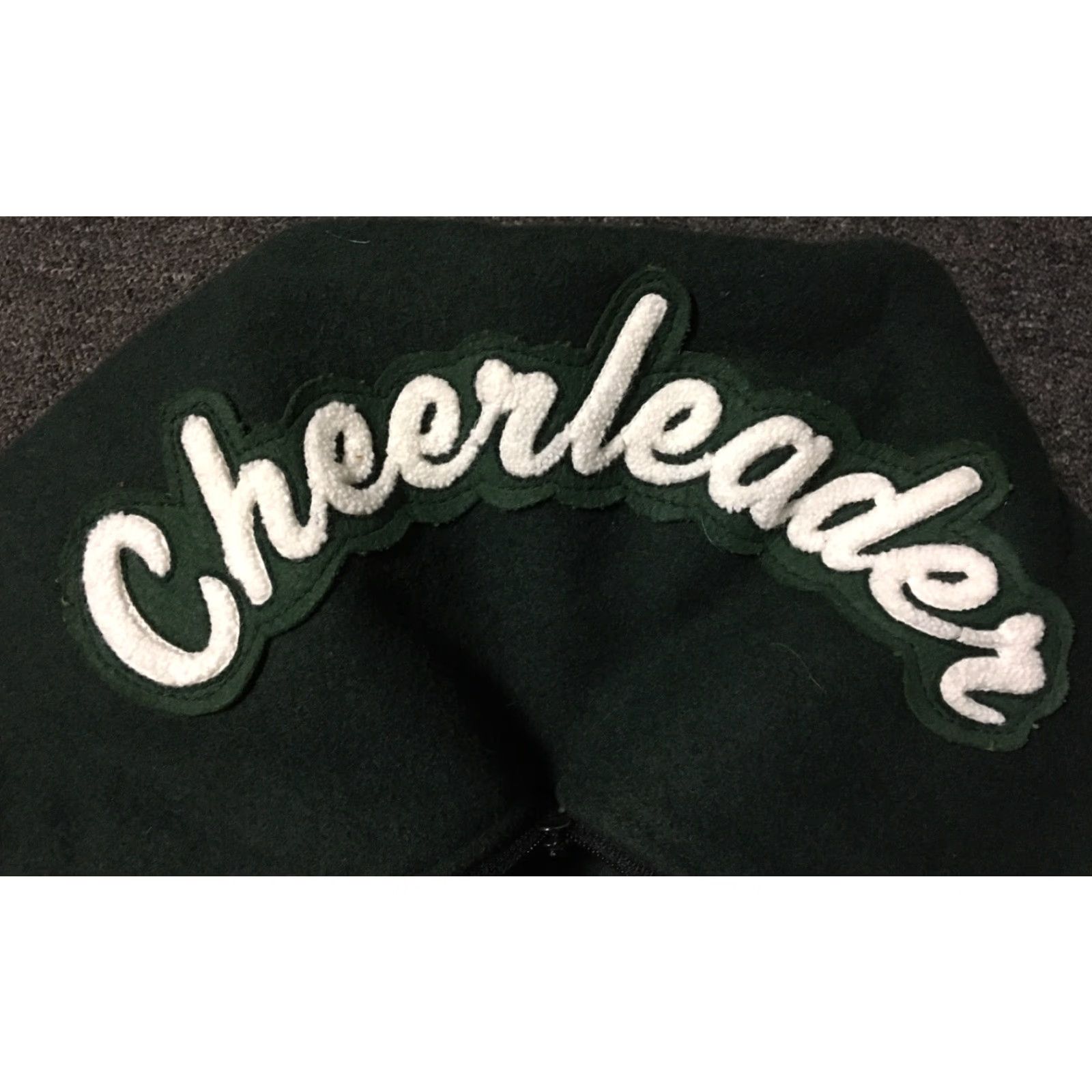 Vintage VINTAGE Cheerleading Varsity Jacket S USA Green Wool Striped Bomber Letterman 90s Sports Football Track School College High School Men's Size US S / EU 44-46 / 1 - 5 Thumbnail