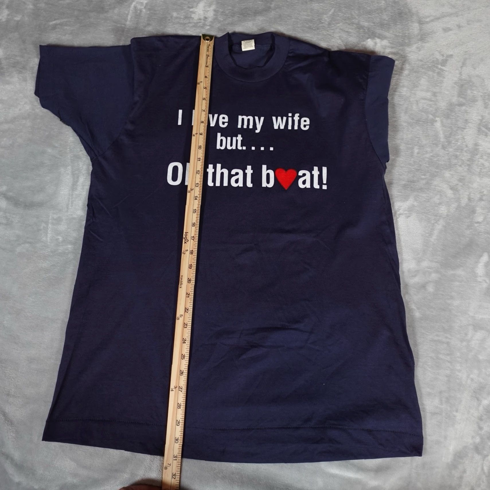 Vintage Vintage I Love My Wife But Oh That Boat T Shirt Mens XL Slim Funny 80s READ! Size US XL / EU 56 / 4 - 8 Thumbnail