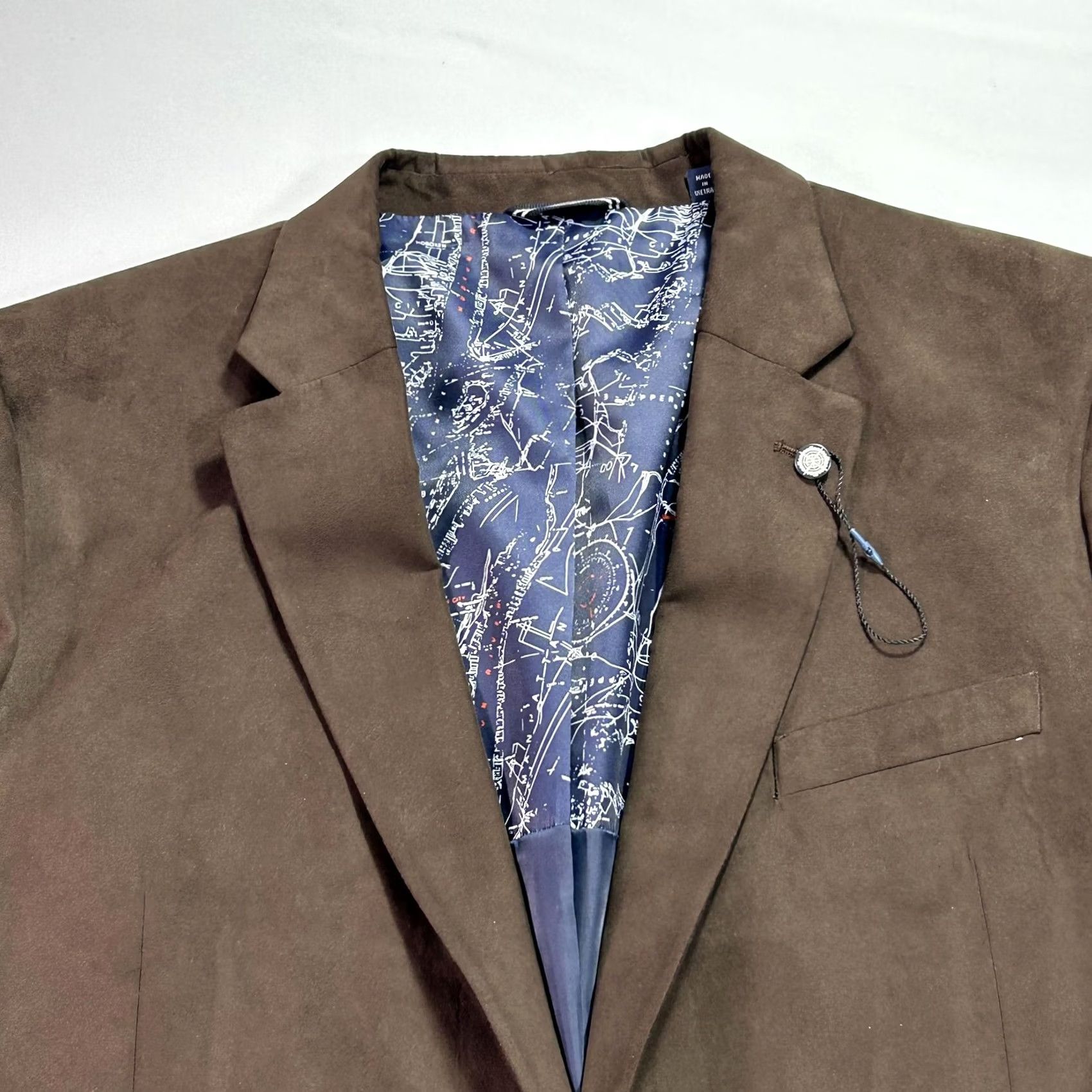 Nautica Nautica Blazer Mens 50 Large Brown Classic Sport Coat Jacket Polyester Lined Size 50R - 6 Thumbnail