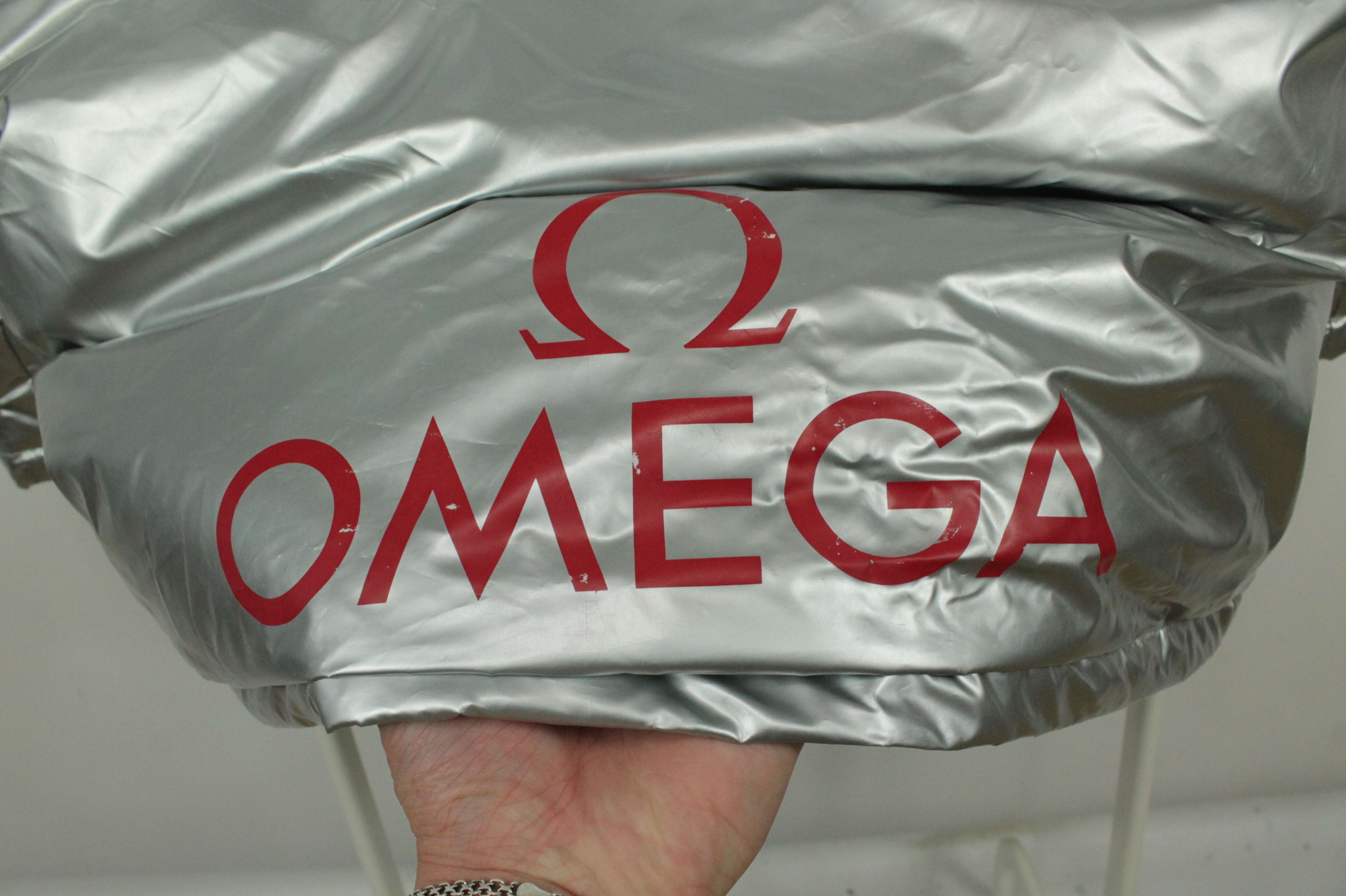 Omega Silver Puffer Winter Parka Hooded Down Jacket Men's