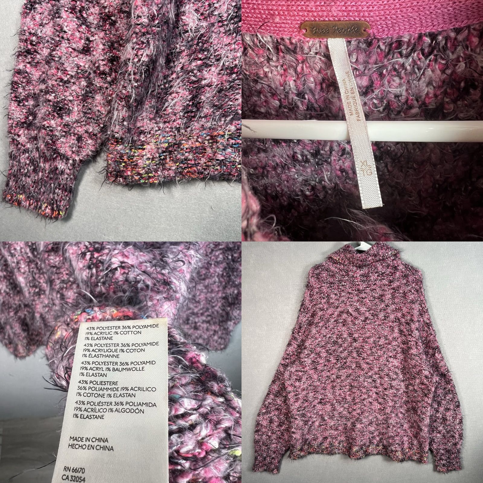 Free People VINTAGE Free People Stellar Pullover Sweater XL Pink Oversized Womens Knitted Pullover 90s? Size XL / US 12-14 / IT 48-50 - 8 Thumbnail
