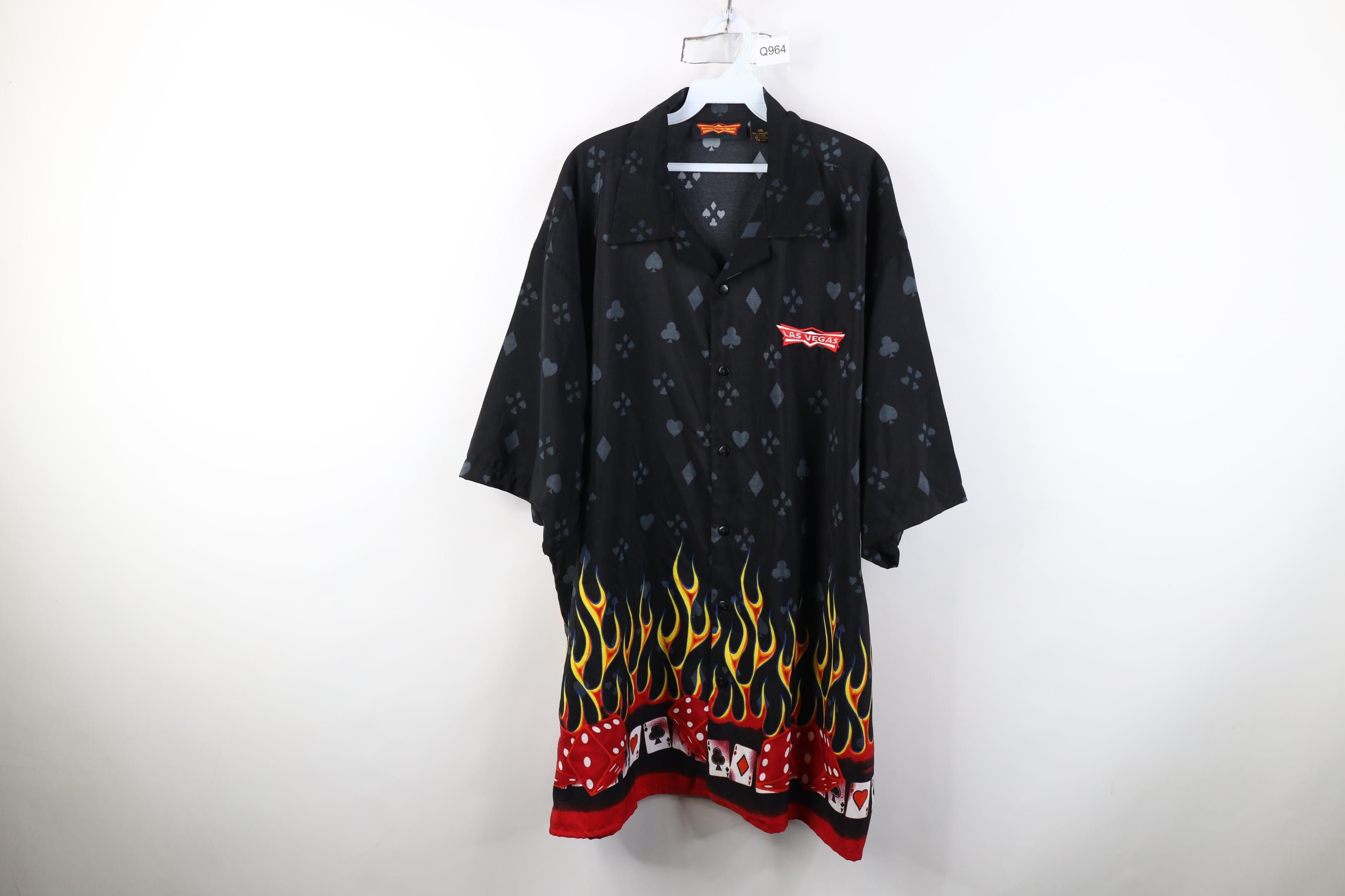 Vintage Vintage 90s Y2K Streetwear Las Vegas Fire Dice Poker Shirt Size US XXL / EU 58 / 5 - 1 Thumbnail