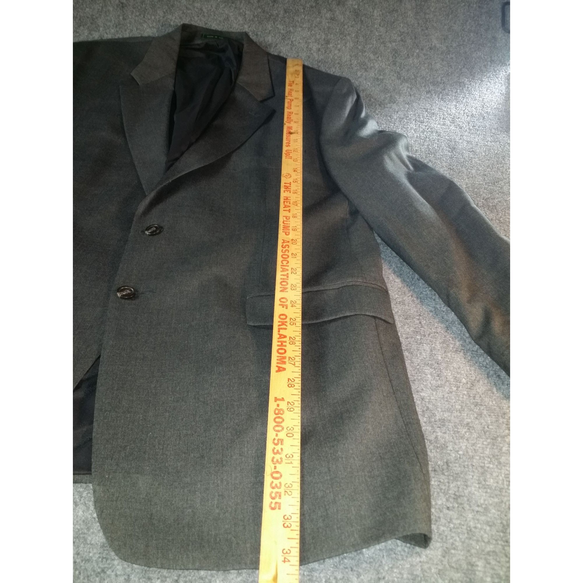 Lauren Ralph Lauren Lauren Ralph Lauren Wool Blazer Men Sz 46L Gray Designer Wor Size 46L - 2 Thumbnail