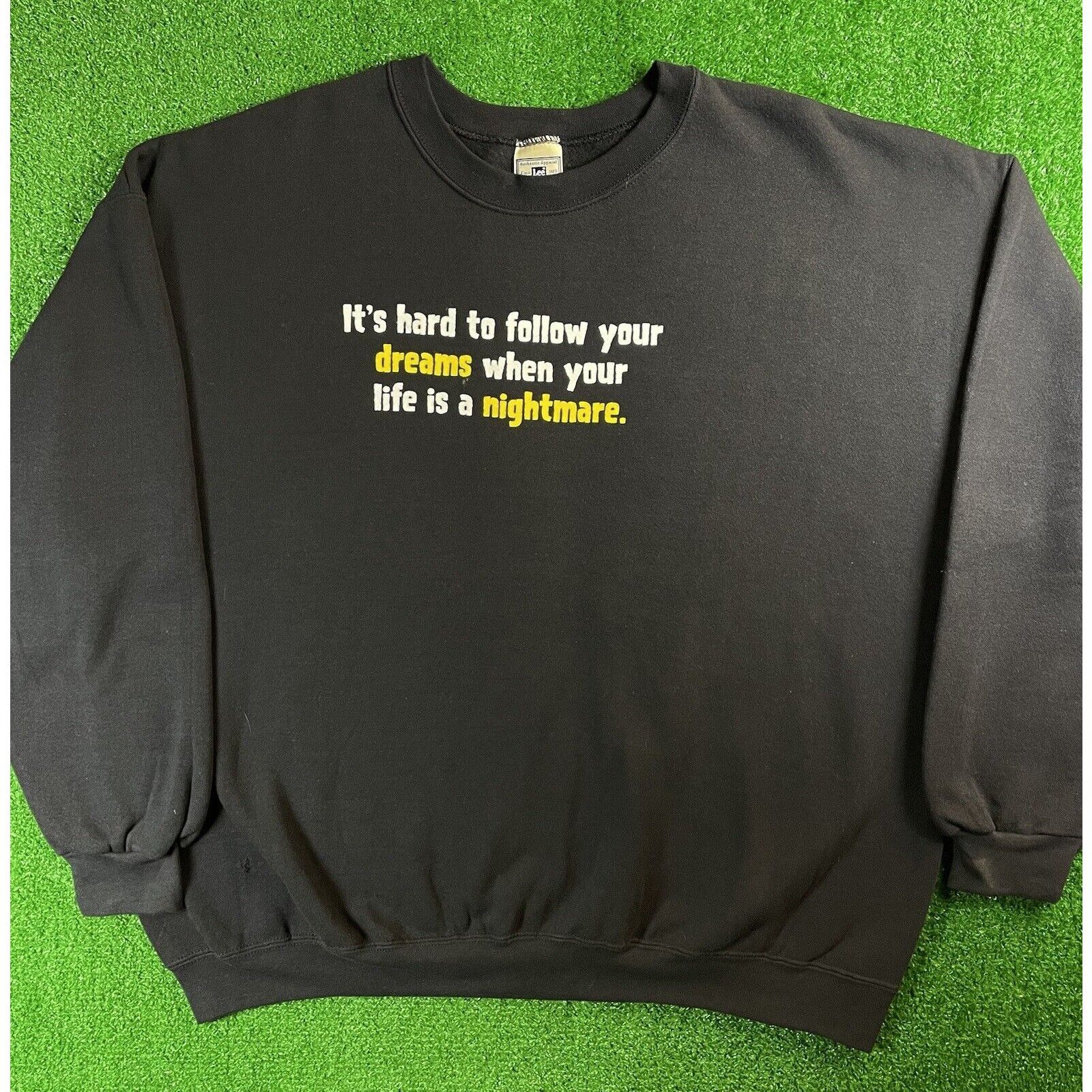 Vintage Vintage Dark Humor Black XXL Baggy Crewneck Sweatshirt USA Size US XXL / EU 58 / 5 - 2 Thumbnail