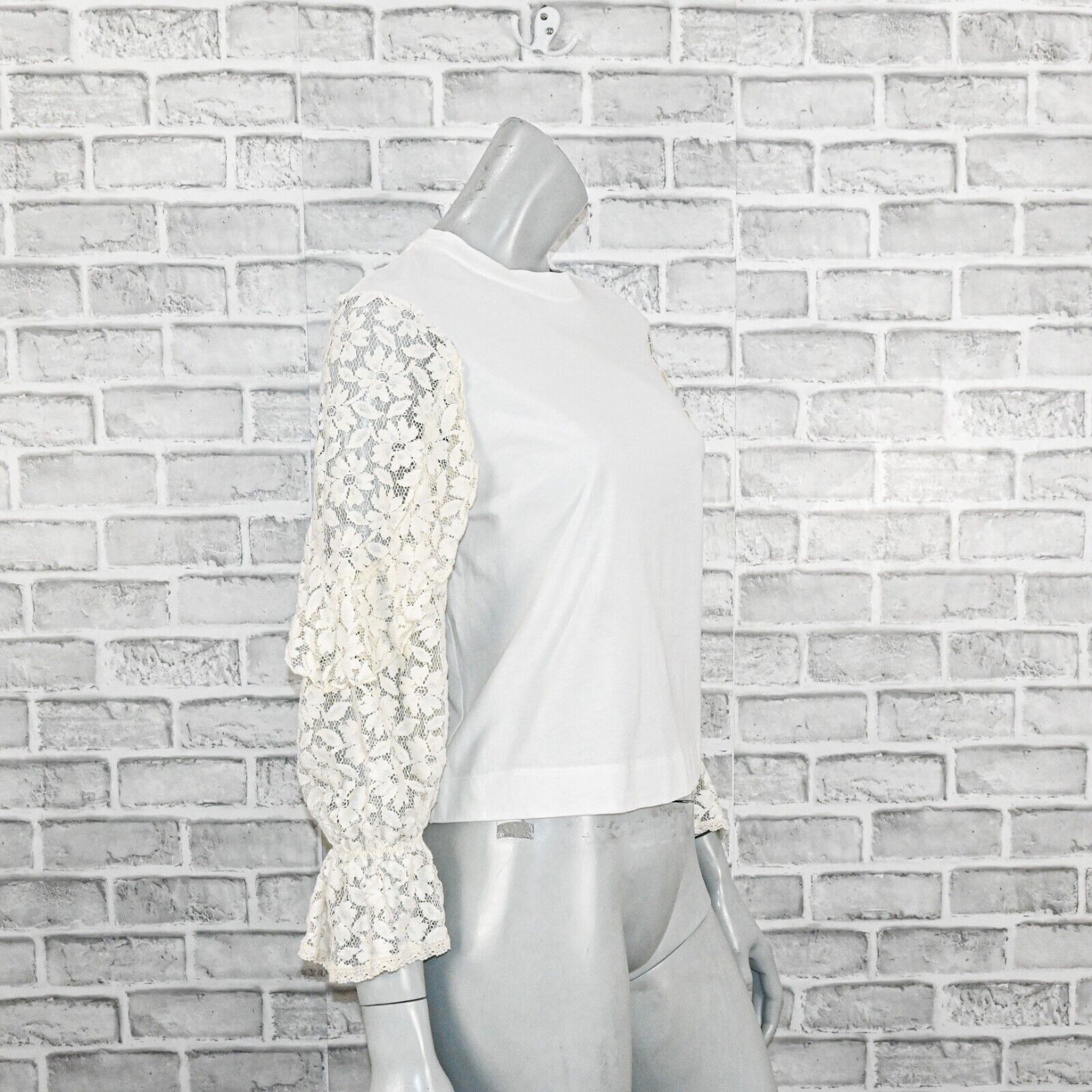 See by Chloe SEE by Chloe ruffle Lace Sleeves Crew top in Naturel White Size XS / US 0-2 / IT 36-38 - 4 Thumbnail