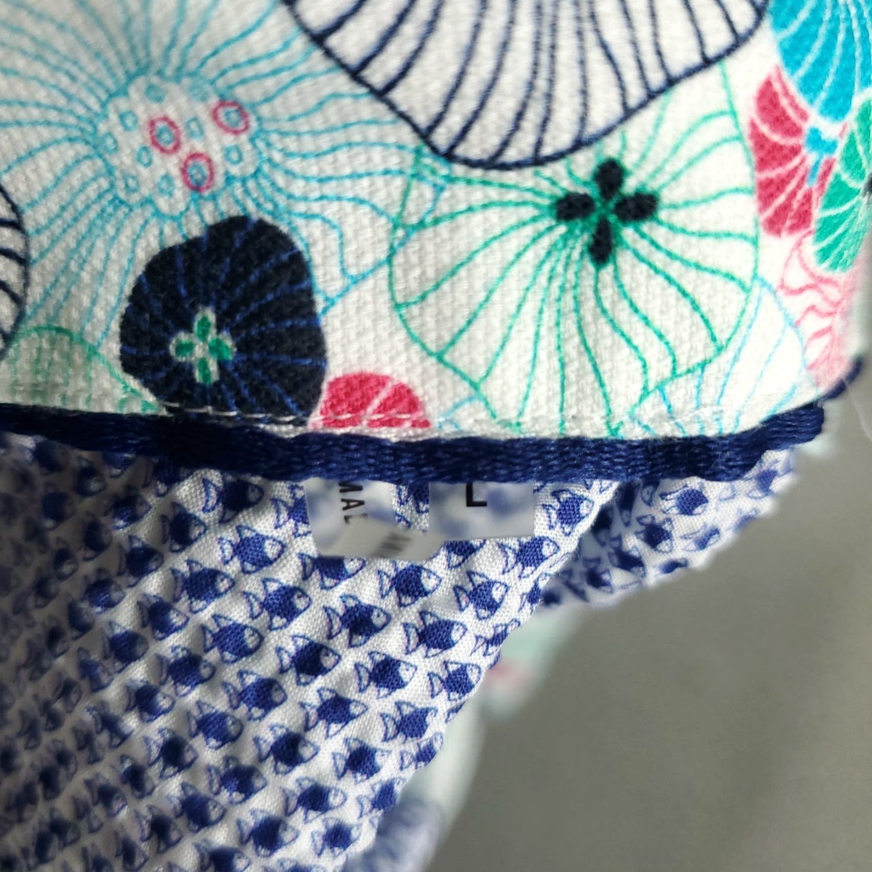 BUGATCHI Bugatchi Shirt Mens Large Blue Floral Camp Collar Shaped Fit Button Up Size US L / EU 52-54 / 3 - 7 Thumbnail