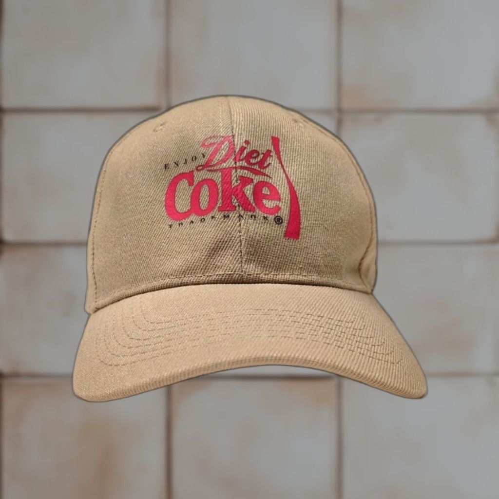 Vintage DIET COKE Coca-Cola Baseball Cap Hat Adjustable One Size Cotton Canvas Brown Tan Logo Men UV Protection Casual Cap Size ONE SIZE - 1 Thumbnail
