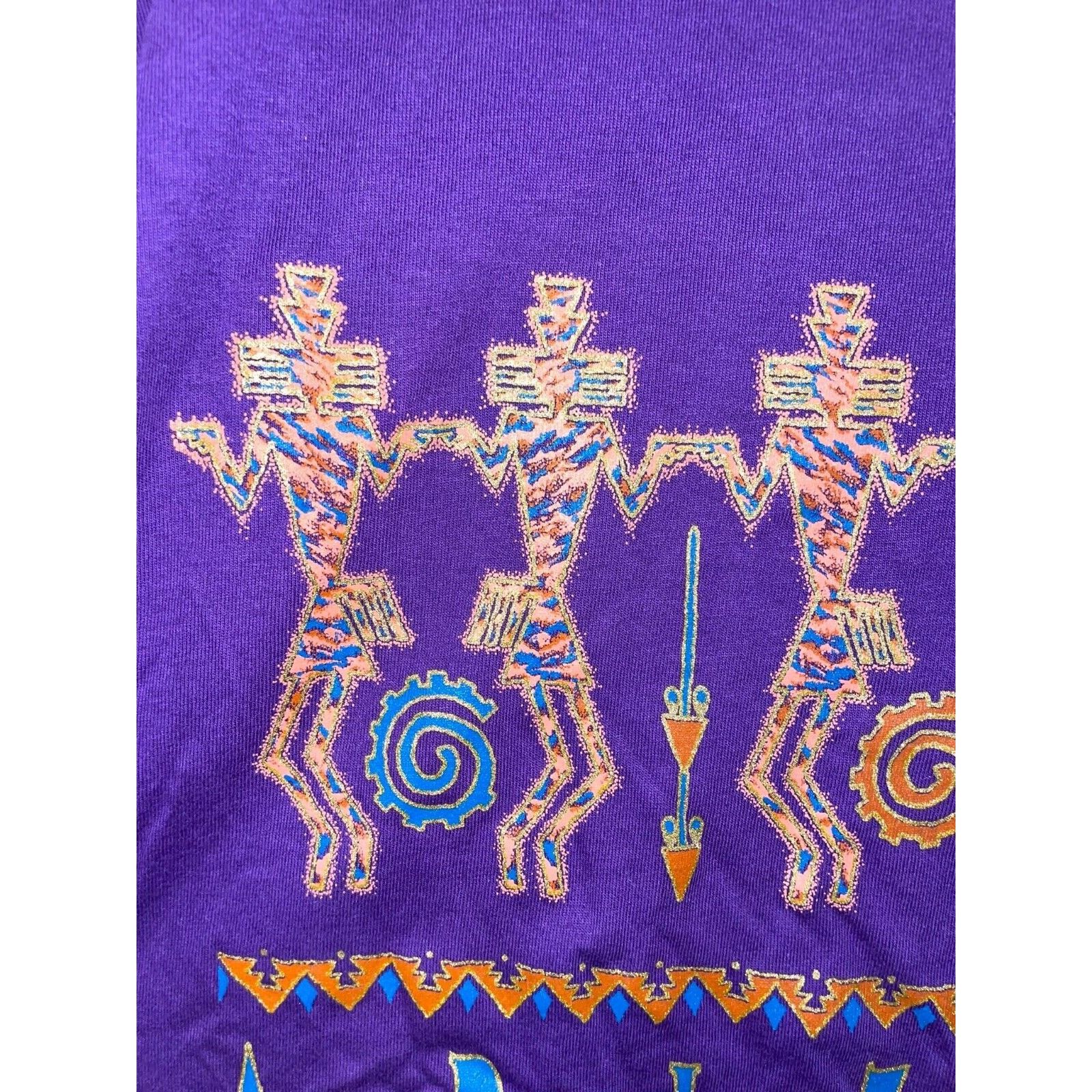 Jerzees Vintage Arizona Native Shirt American Purple Tee VTG 90s L Size US L / EU 52-54 / 3 - 3 Thumbnail