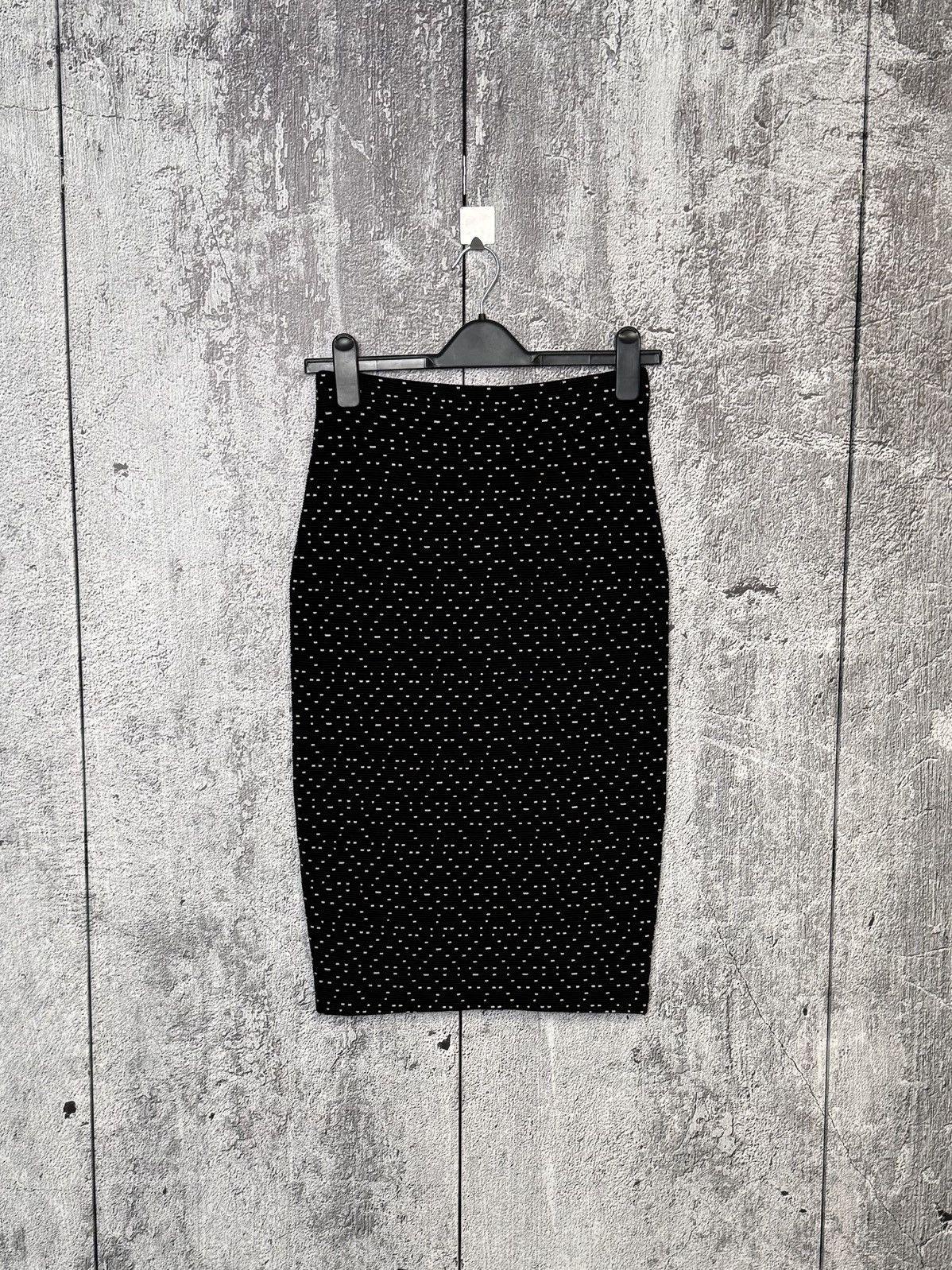 Armani Emporio Armani Pencil Skirt Black White Pattern Stretch Midi Size 28" / US 6 / IT 42 - 2 Thumbnail