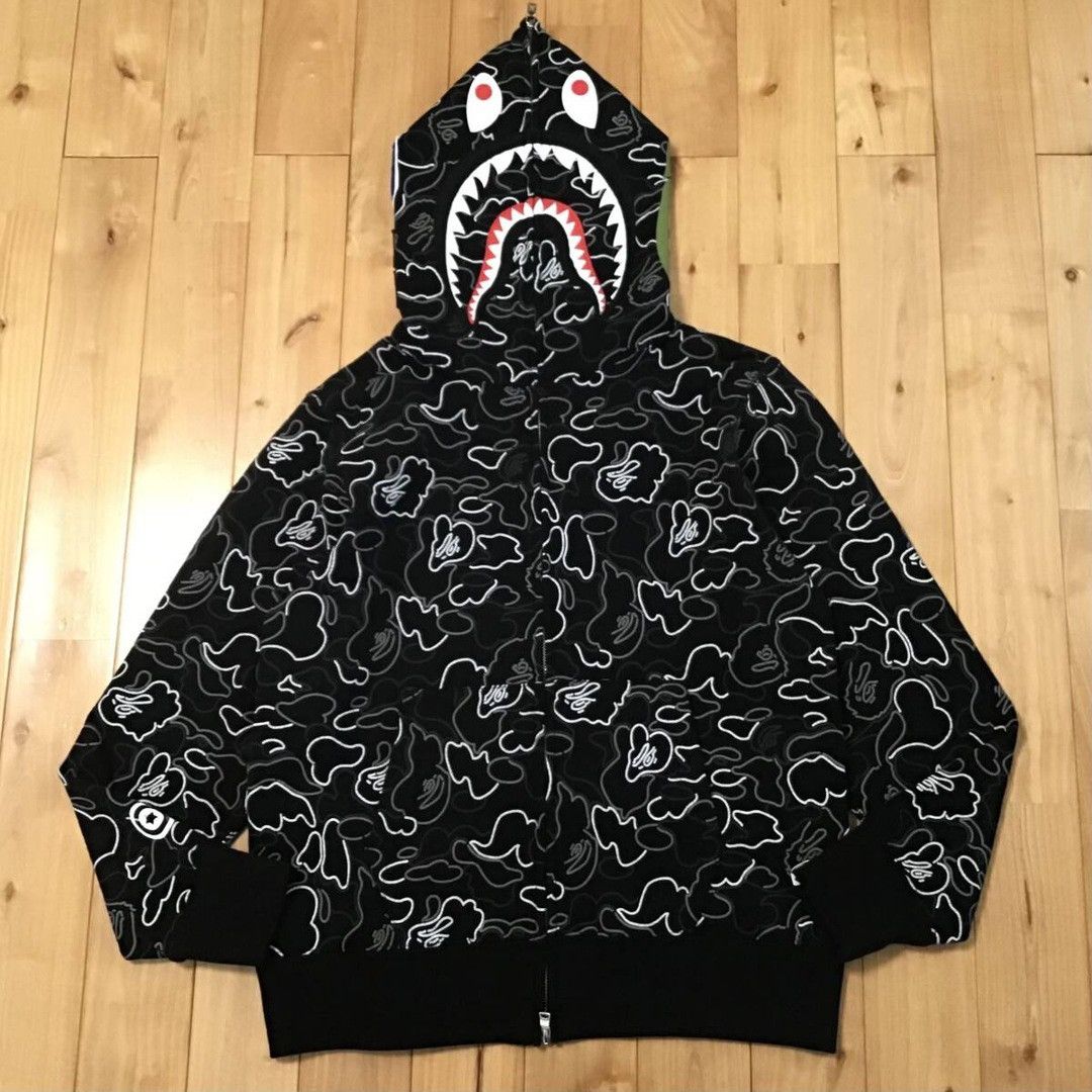 Bape BAPE NEON CAMO Shark Full Zip Hoodie a bathing ape Size US S / EU 44-46 / 1 - 1 Thumbnail