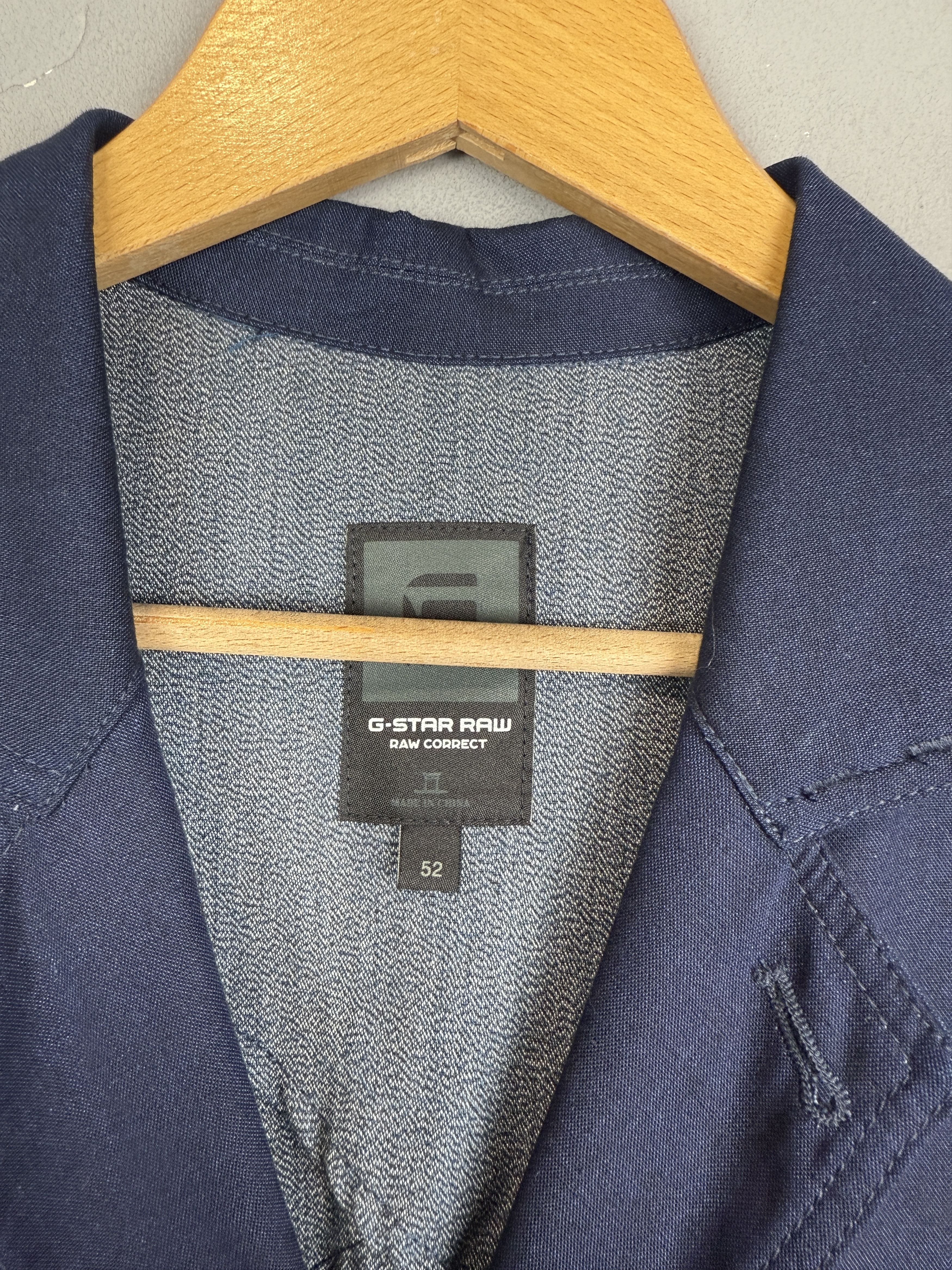 Designer G-Star Raw Shattor Omega Blazer Cotton Jacket 3 Button Navy Size 52R - 6 Thumbnail