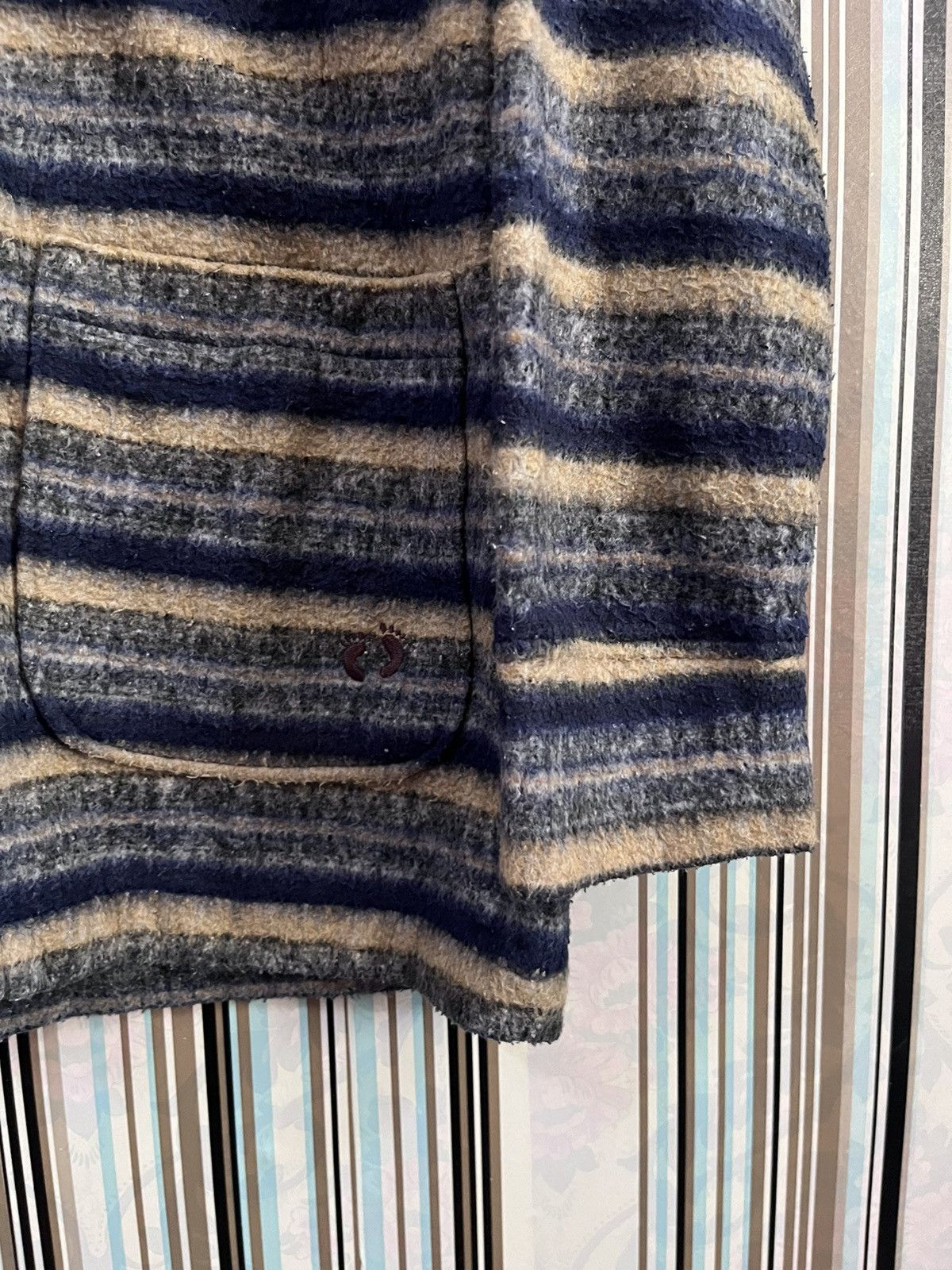 Hang Ten fleece striped wool button #D2 Size US M / EU 48-50 / 2 - 5 Thumbnail