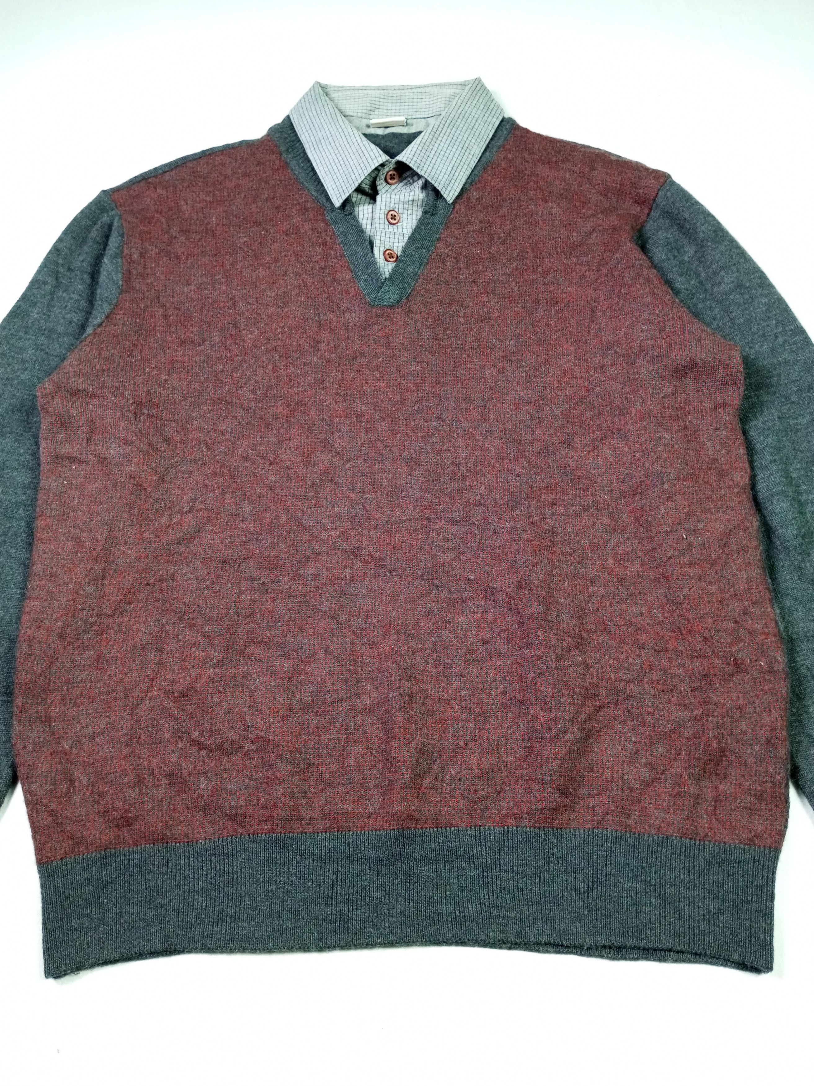 Issey Miyake × Japanese Brand × Le Grande Bleu (L.G.B.) Double Layer Parkland Light Knit Wear Size US L / EU 52-54 / 3 - 5 Thumbnail