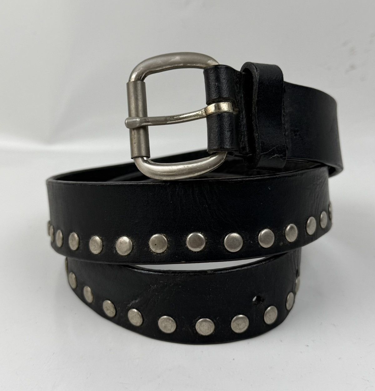 Japanese Brand tiny studded leather belt tc54 Size 34 - 1 Thumbnail