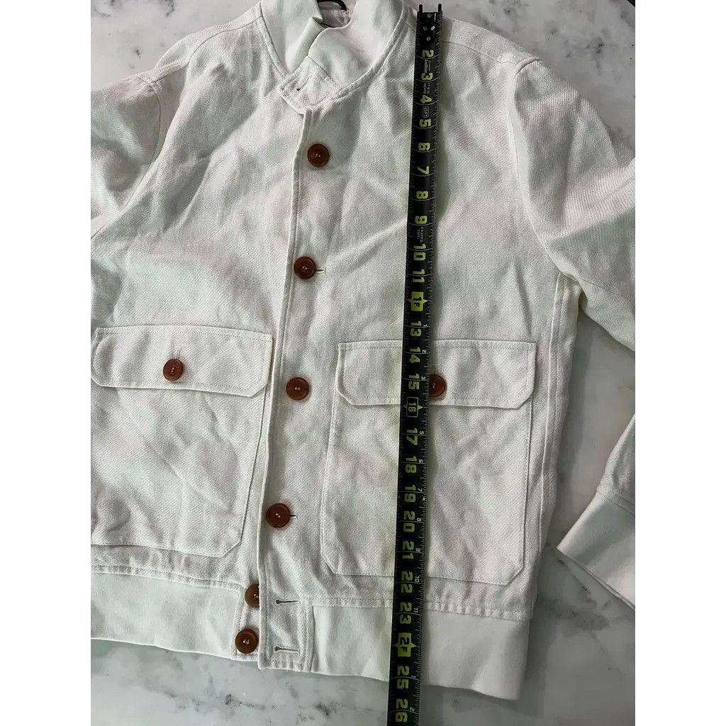Brunello Cucinelli Brunello Cucinelli Ivory Bomber Jacket Linen Blend IT50 Size US M / EU 48-50 / 2 - 10 Thumbnail