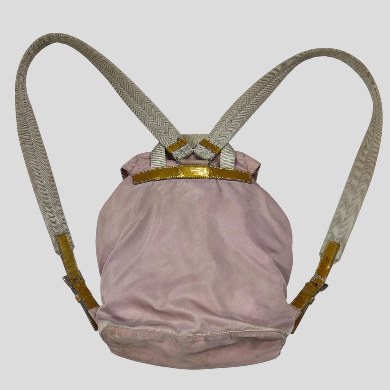 Prada Prada Milano 00’s Triangle Plaque Logo Nylon Pink Backpack Size ONE SIZE - 6 Thumbnail
