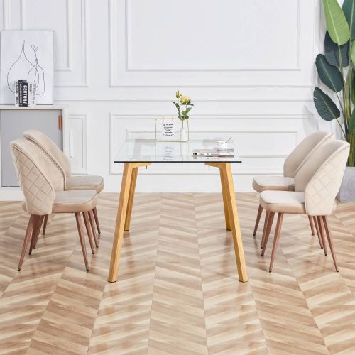 Designer × Homemade Glass Dining Table Modern Minimalist Rectangular for 4-6 wi Size US L / EU 52-54 / 3 - 7 Thumbnail