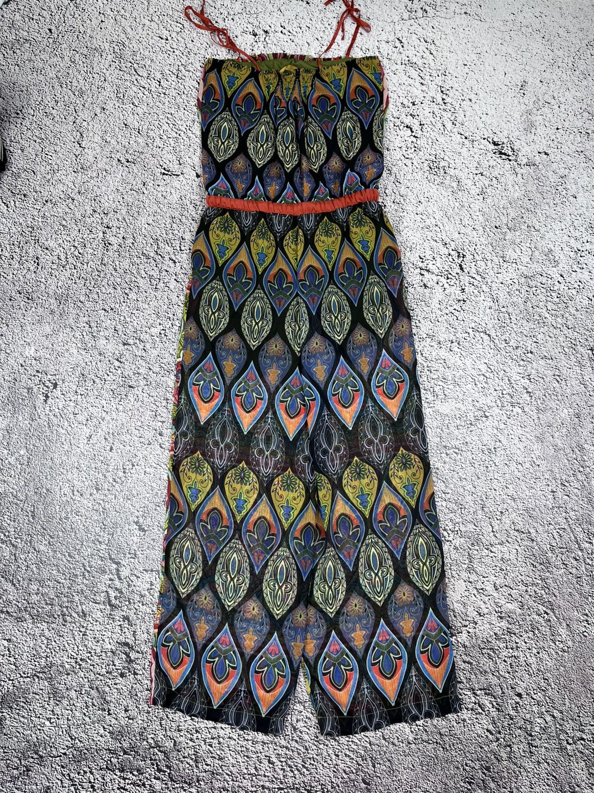 Jean Paul Gaultier Desigual Boho Jumpsuit Wide Leg Psychedelic Print Size 32" / US 10 / IT 46 - 8 Thumbnail